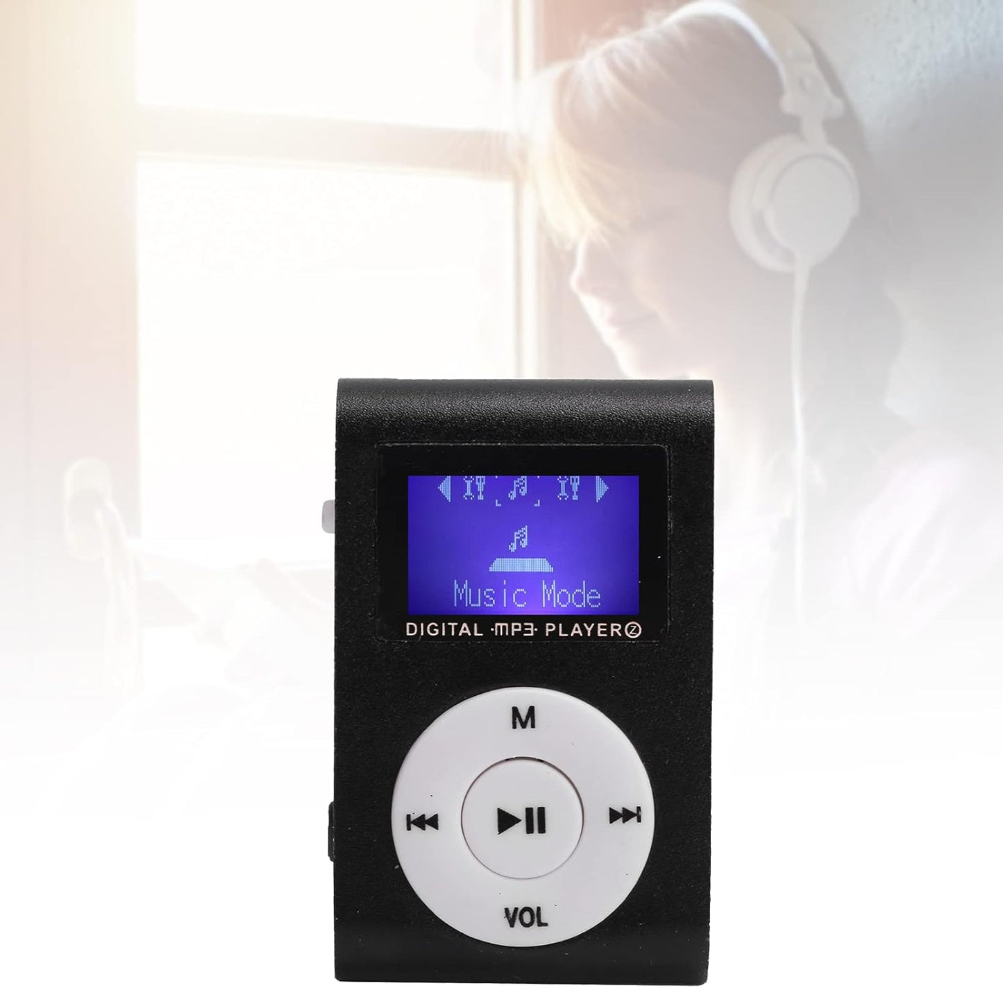 Faceuer MP3 MP3 Player, Portable Mini Music Player BackClip LCD Screen Music Player for Walking Running