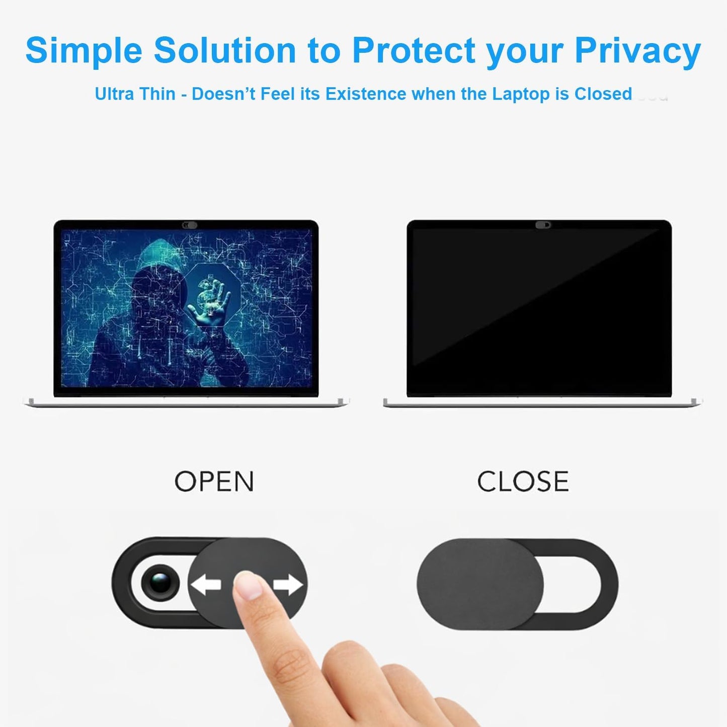 (8 Pack) 0.03 inch California JOS Webcam Cover Ultra Thin Laptop Camera Cover Slide for iPhone iPad MacBook Pro