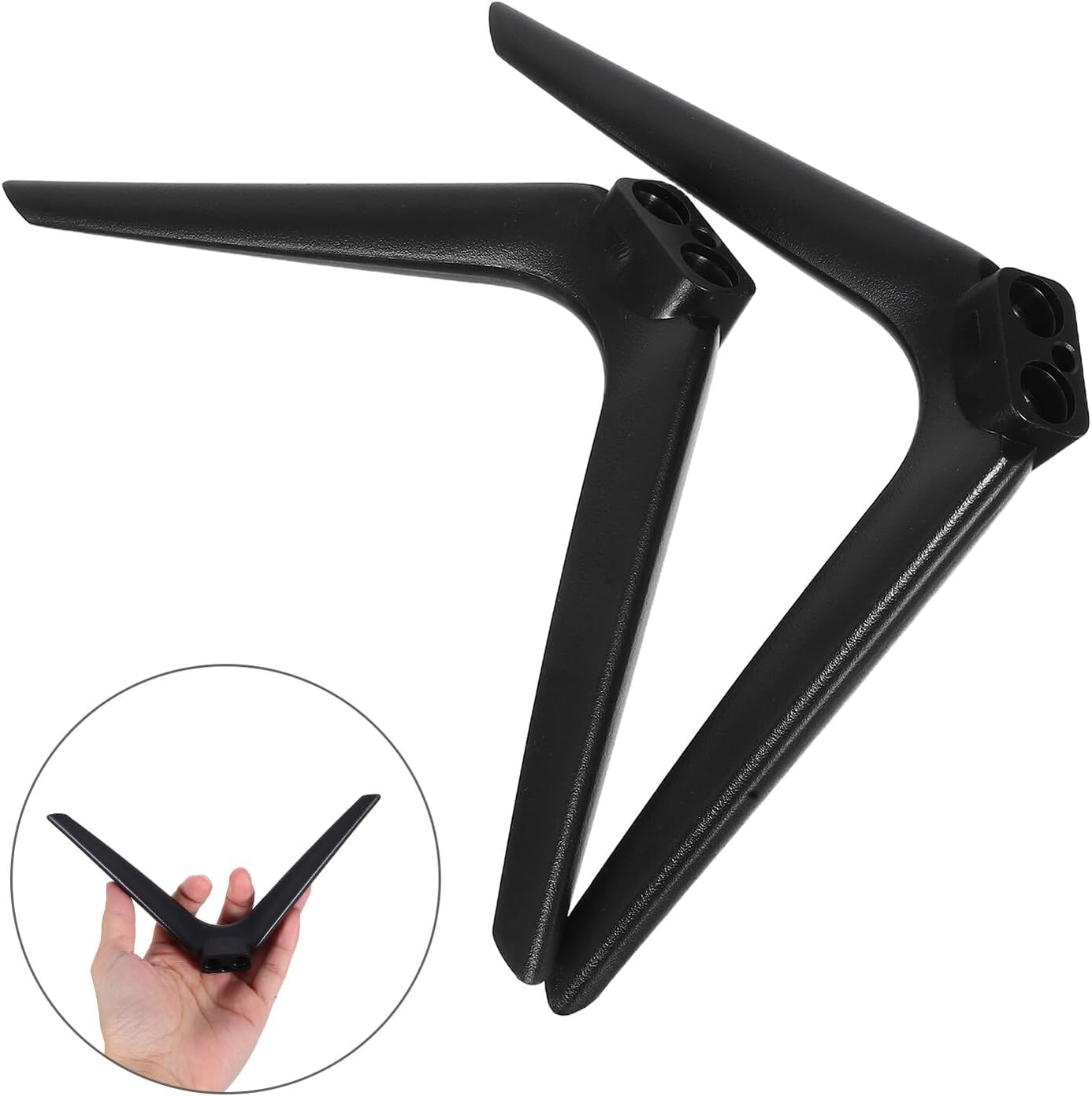 FOMIYES 15mm Television Stand Bracket No-Drill Tabletop Base with Dual-Hole Plastic Legs Heavy Duty Tv Stand