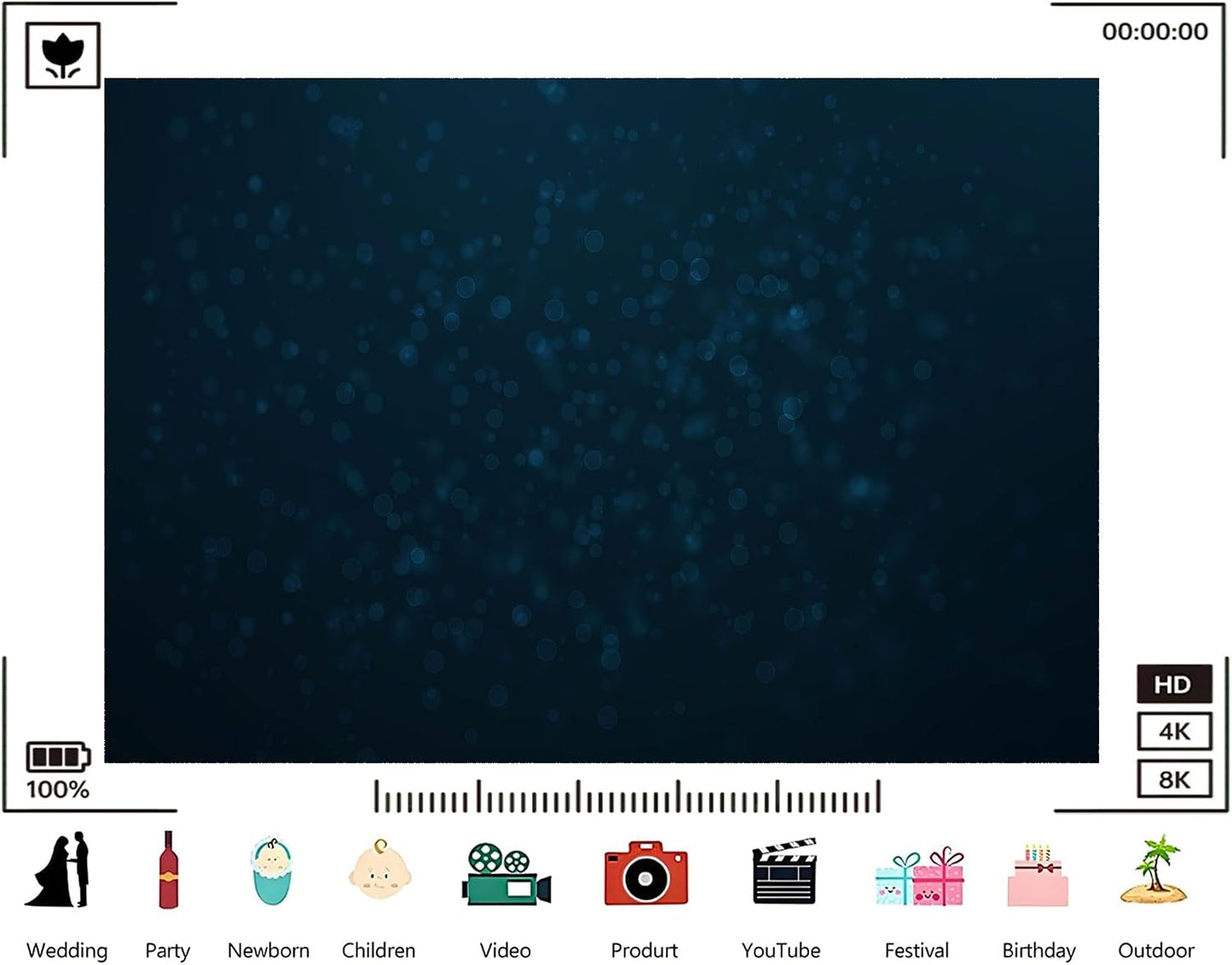 TryKid 5x3ft Dark Blue Bokeh Backdrop Deep Teal Sparkling Dots Mysterious Underwater Photography Background Ocean