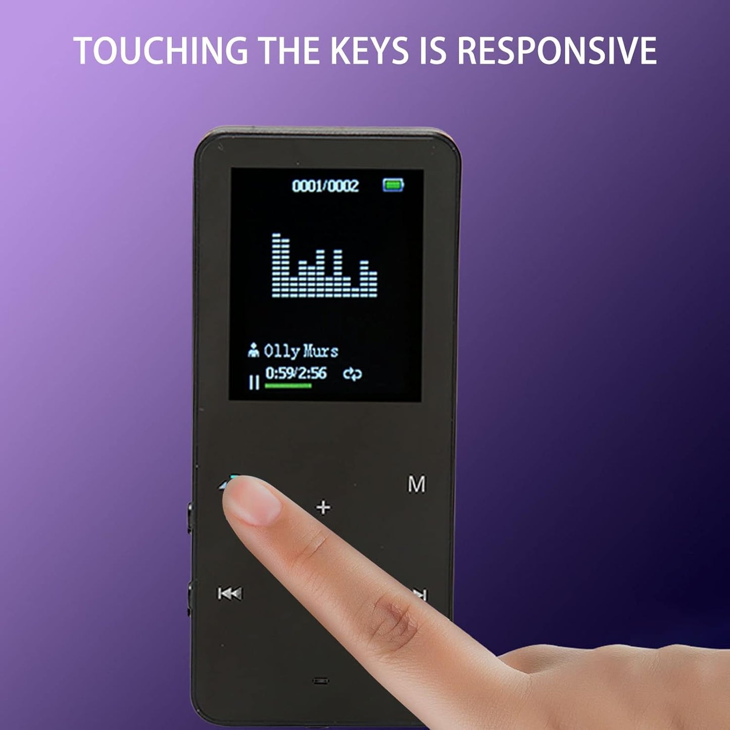 Vikye MP3 8G 4.2 1.8 Inch 128GB Player with Memory, Bluetooth Portable Music Player Noise Reduction with Screen