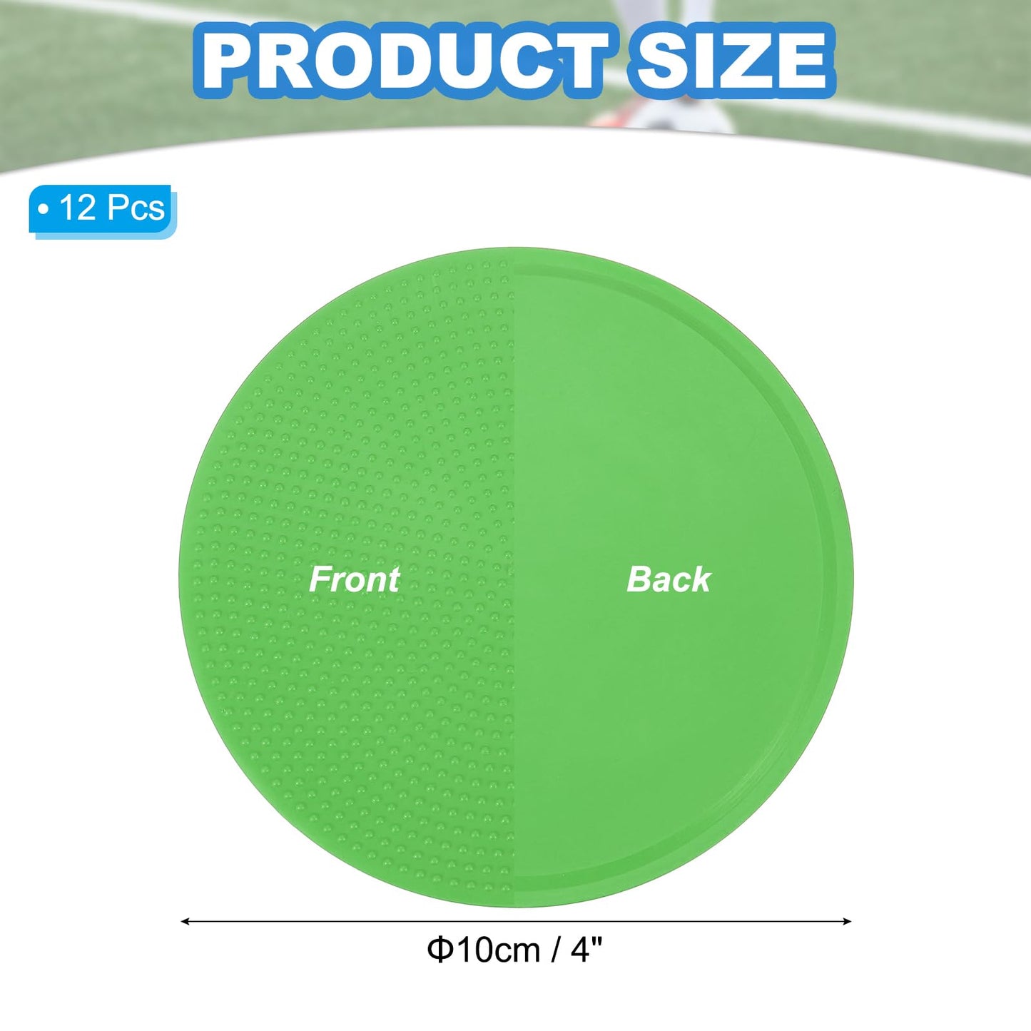 PATIKIL Spot Markers 4 Inch, 12 Pcs Non-Slip Floor Dots Agility Markers Flat Field Cones Poly Dots for Gym PE Speed Training Dance Soccer Basketball Sports, Green