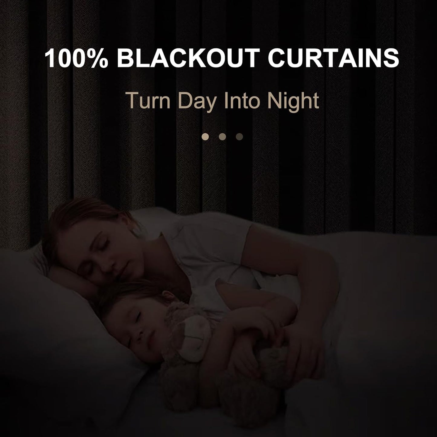 Skiennix Blackout Curtains - 100% Blackout Thermal Insulated Drapes | 72" Long, 50" W, Black, 2 Panels Set