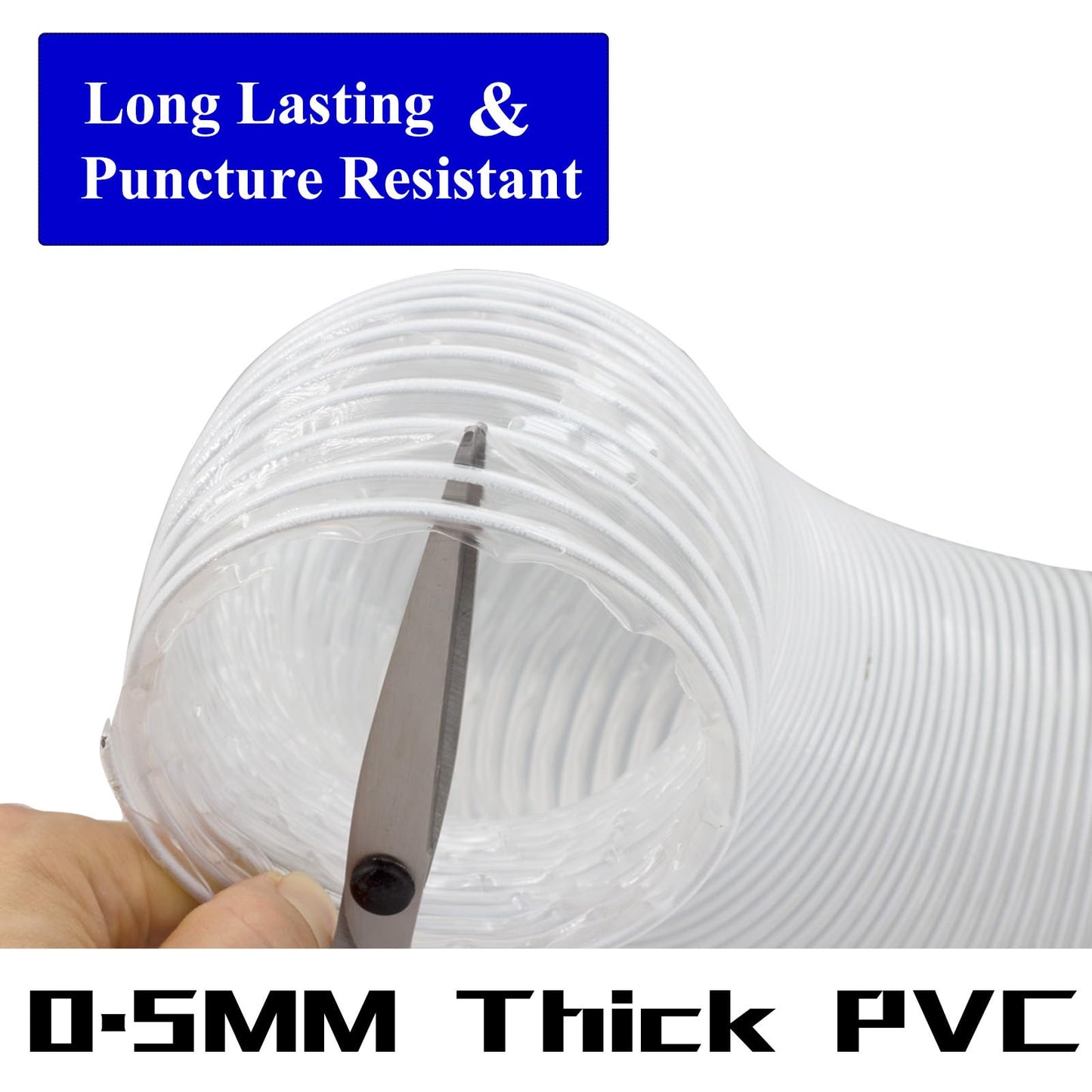 JUYO VONSAN 6 inch Dust Collection Hose 33ft 6” Heavy Duty Clear PVC Debris Flex Dust Collector Hose (6'' X 33ft)