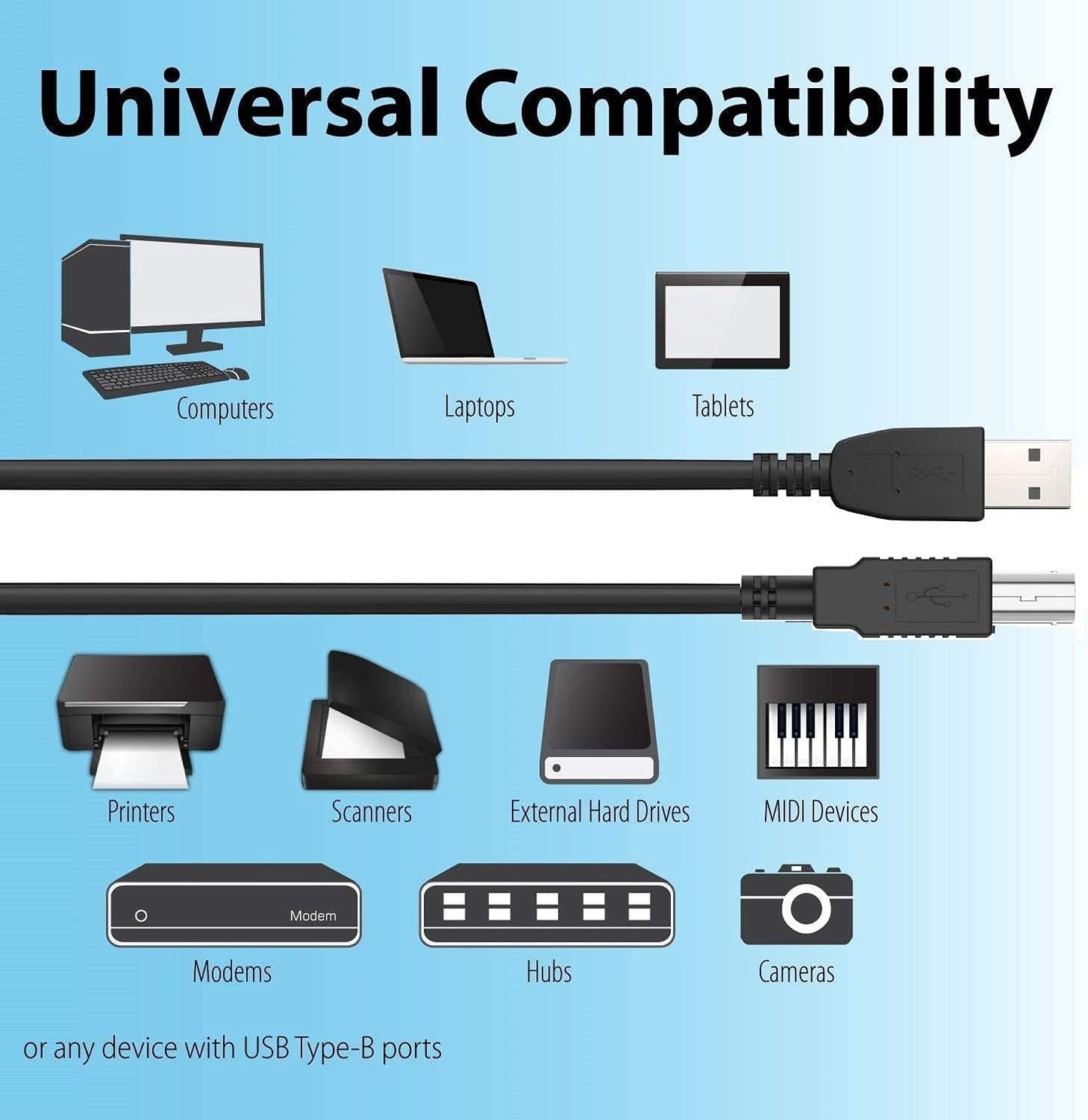 Marg A526 C4280 C5280 USB Cable PC Laptop Data Sync Transfer Cord for HP Photosmart All-in-One Printer Scanner Copier
