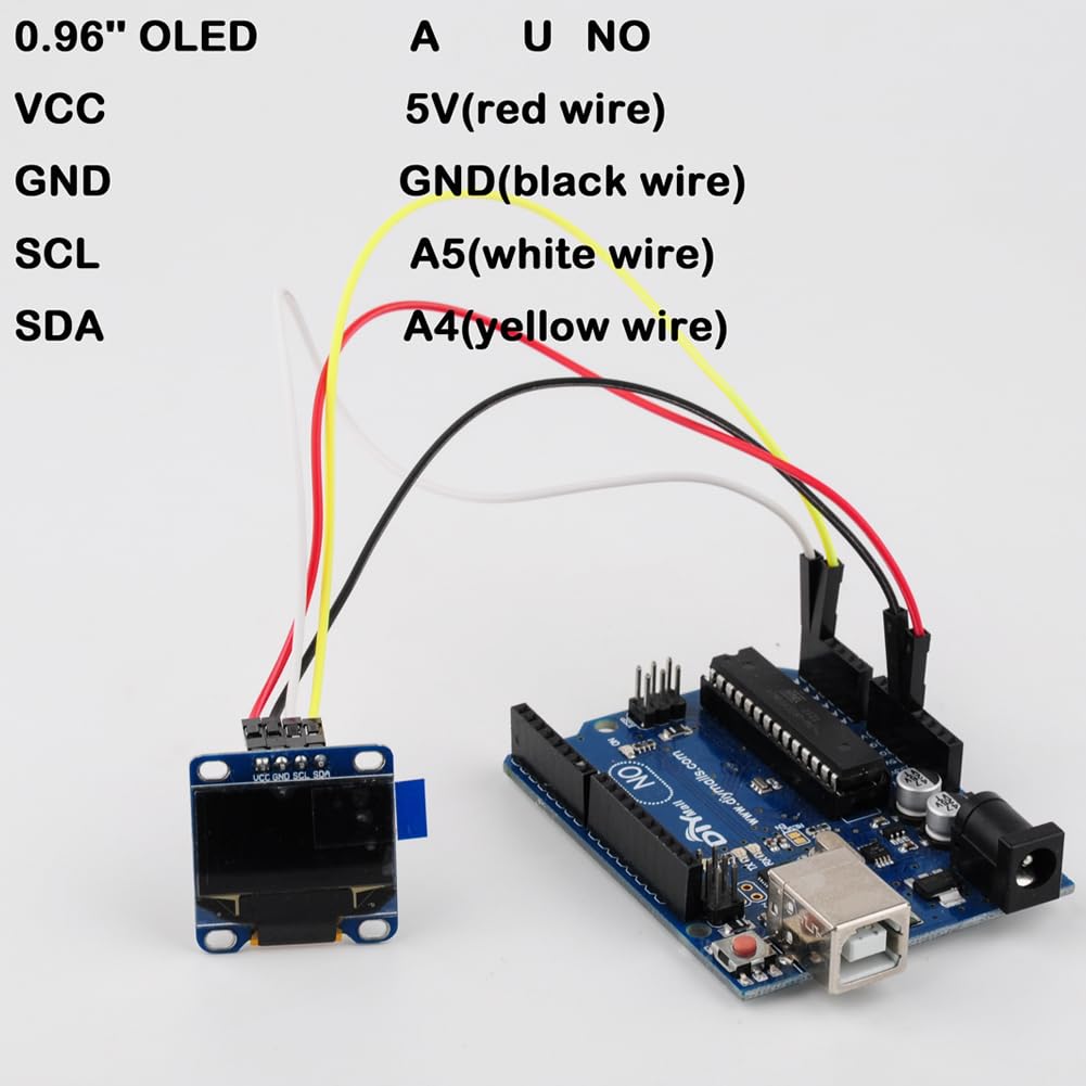 0.96" inch 0x3C 4pin 128x64-1306 3.3V-5V ESP8266 ESP32 (Pack 3) OLED Display Screen Module Address of S S - D Blue