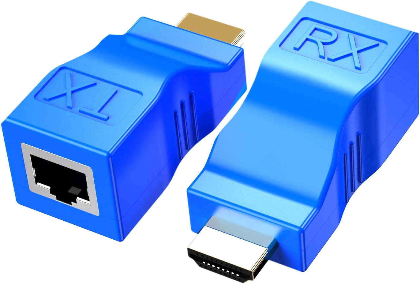 Eanetf 2 RJ45 5e 6 1080p HDMI Repeater, PCS HDMI Extender Transmitter and Receiver Network Over Cat / with Built