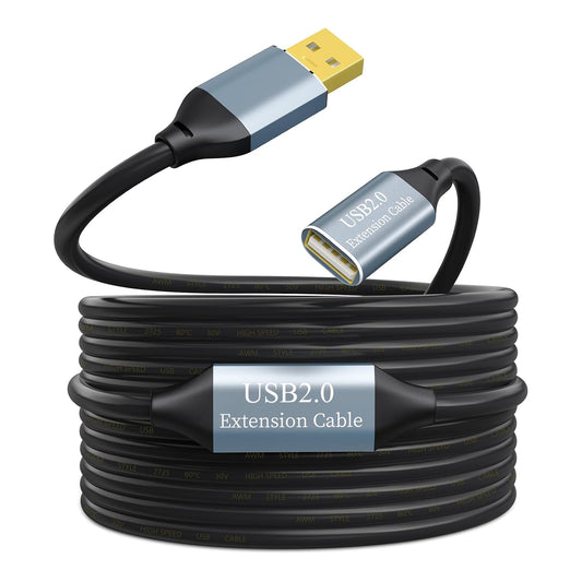 SSSGRGB 50FT, 2.0 480 2 Chipsets Cable-50FT Active USB Extension Cable USB Type A Male to A Female Cord, High Speed