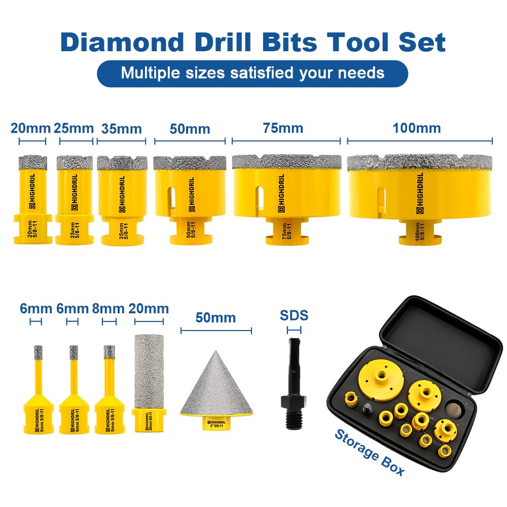 HIGHDRIL 3" 75mm Circular Saw Blade Set 4pcs and HIGHDRIL Diamond Hole Saw Kit