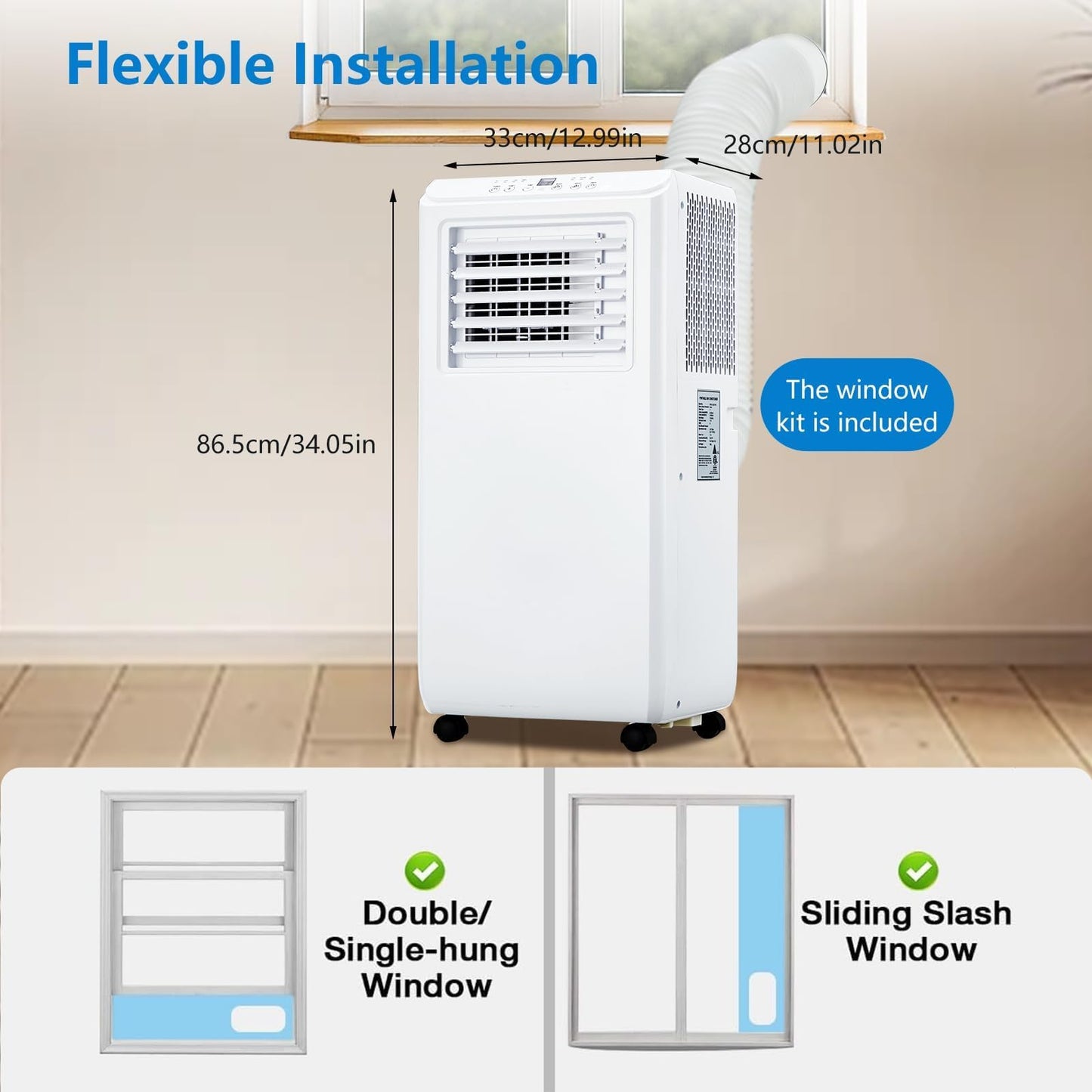 Portable Air Conditioners 10000 BTU, Energy Efficient AC Unit w/Remote Control & 24H Timer, Quiet Cooling for Bedroom, Office, Dorm Rooms Up to 450 Sq.Ft