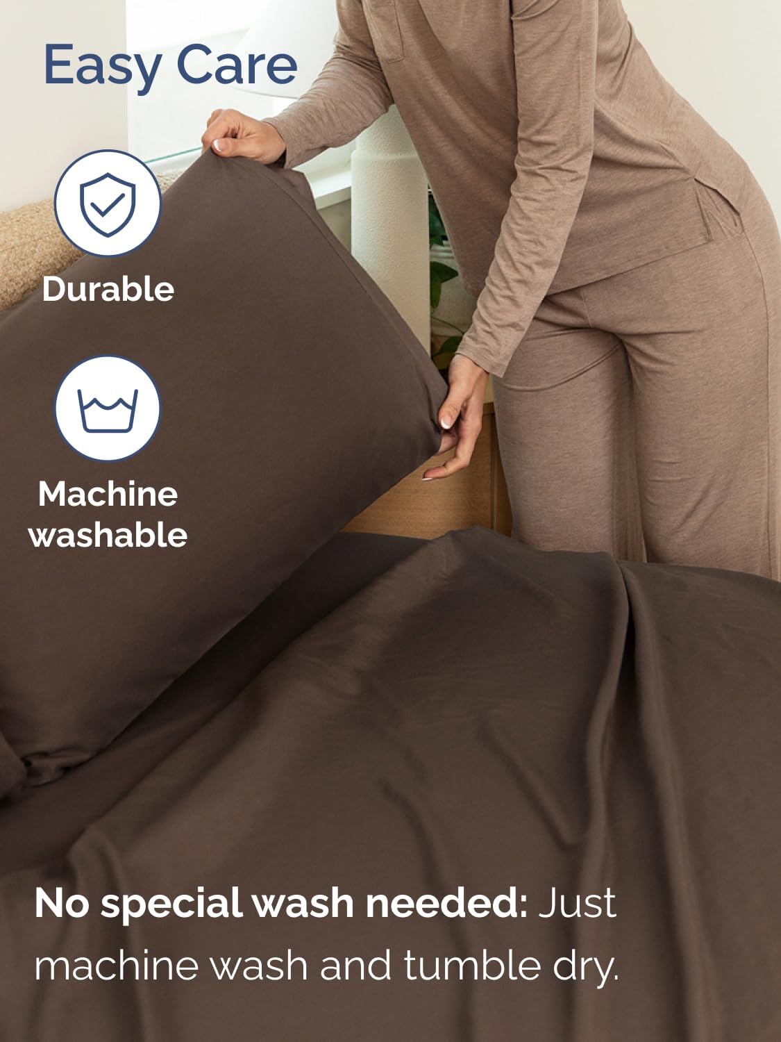 Skiennix Extra Deep Cal King Sheet Set | 6-Piece Breathable Cooling Bedding - Soft, Wrinkle-Free Brown