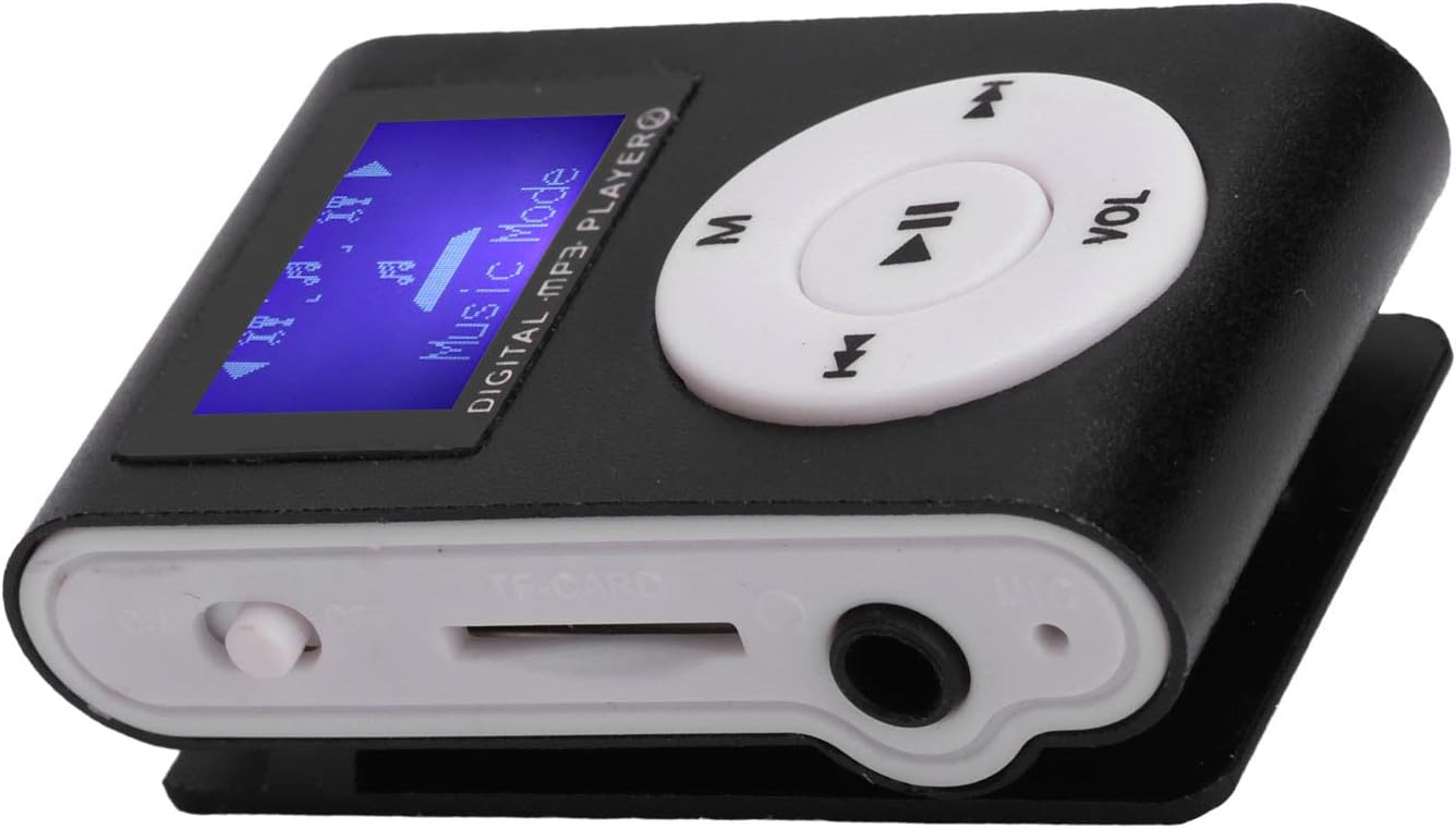 ciciglow MP3 32G,Suitable Mini Player,Mini LCD Screen Display USB Music Player,with Earphones,Ultra-Light Clip-on