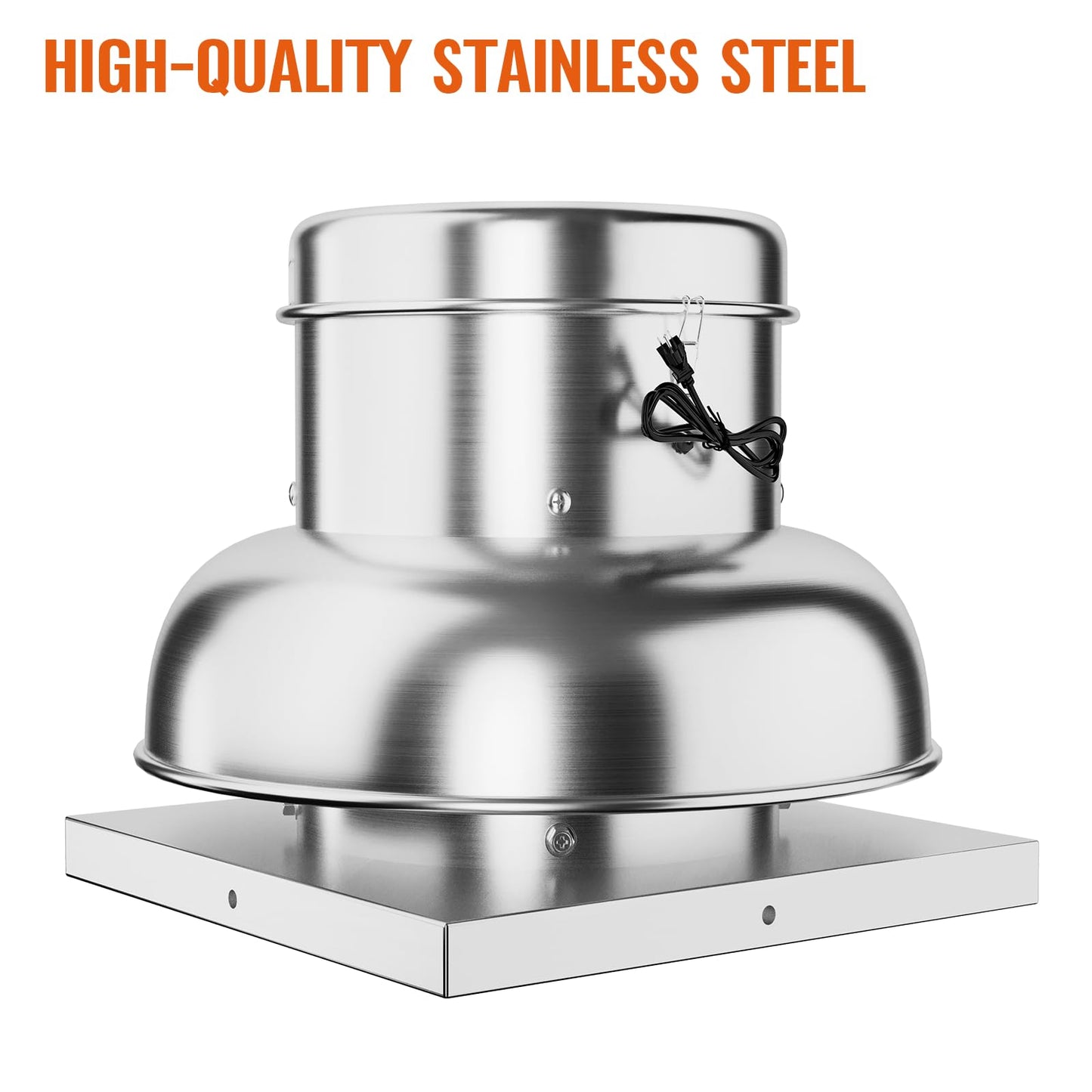 ExploreHorizon 2400CFM Upblast Roof Exhaust Fan, High-Speed Direct Drive, Upgraded Motor, 25" Fan Base for Restaurants, Factories, and Warehouses, Silent Operation & Weather-Resistant Design