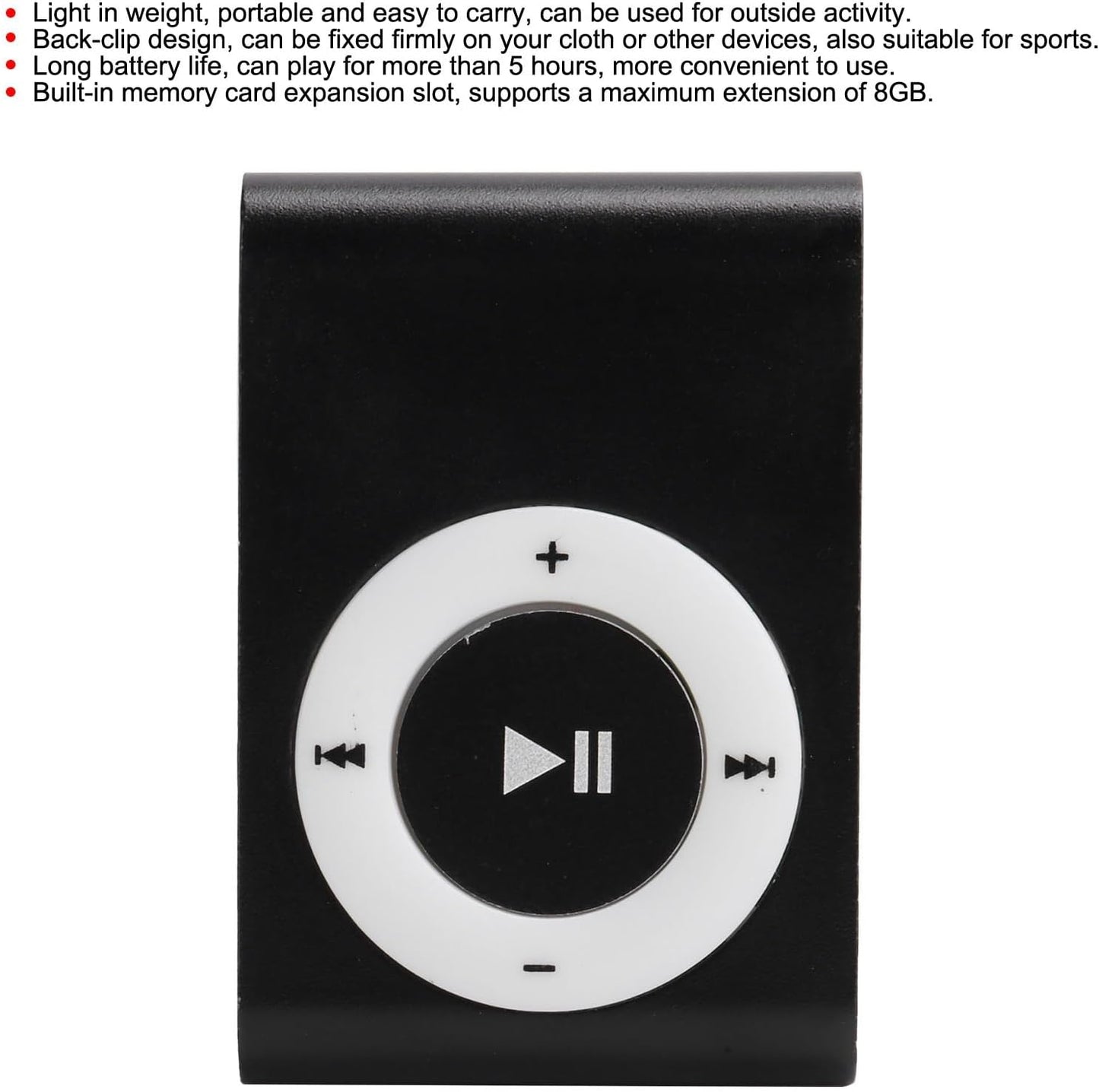 EBTOOLS MP3 MP3 5H Mini Player, Portable Digital Music Media Player, Mini with Back Clip, Player with Earphone and USB