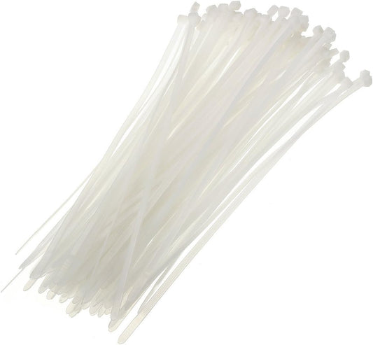 Star 8 inches 30 lb Ties,100 (2.5mm200mm Test Heavy Duty Nylon Cable PCS Zip Ties White)