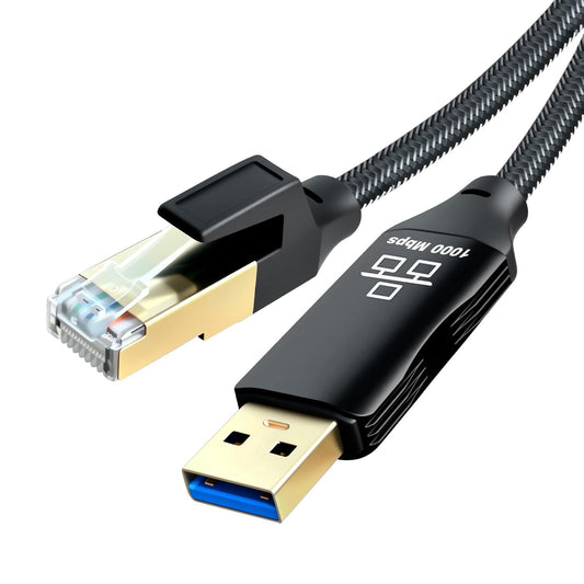 Jelly Tang 40Ft,USB 3.0 RJ45 Linux(40Ft/12M) USB to Ethernet Cable Male to Serial Adapter Directly Connected