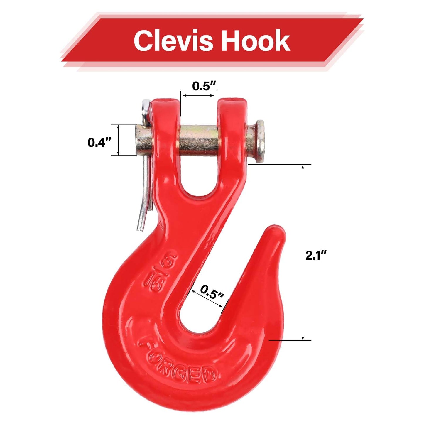 G80 5/16"(2PC*Chain and Binder Kit+4PC Hooks)