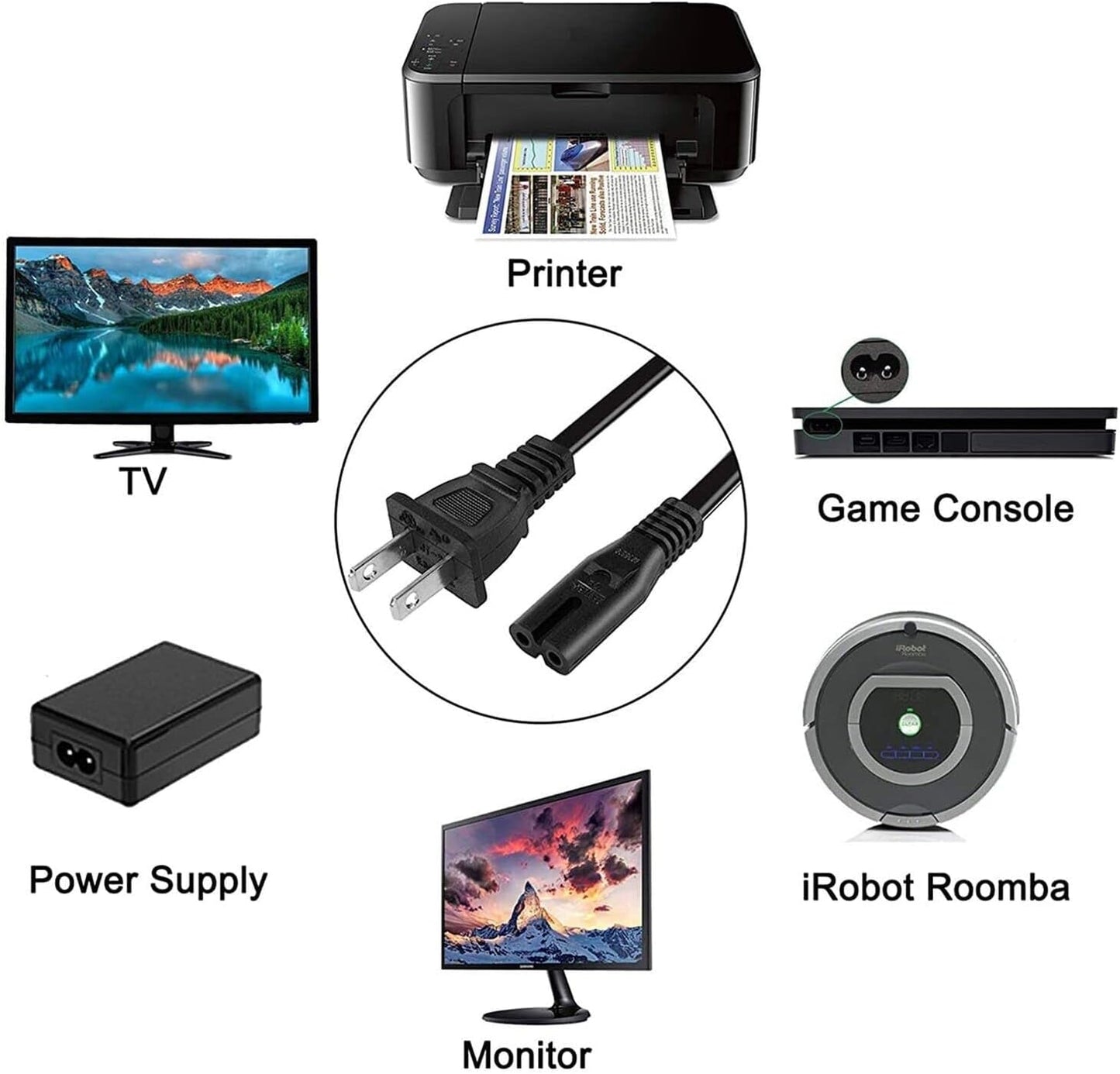 Bgojot BTS52 90W/ BTS56 2 200W Power AC Cord for Tribit StormBox Blast StormBox Blast Portable Speaker