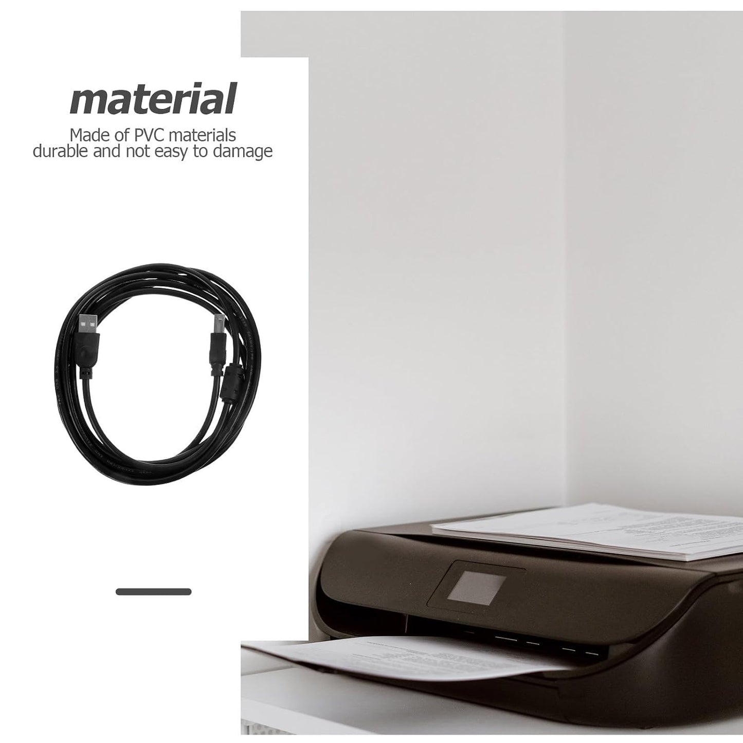 2.0 3 Levemolo USB Printer Cable Meter Black for Office and Home Use, Computer and Fax Machine USB Connection Cord