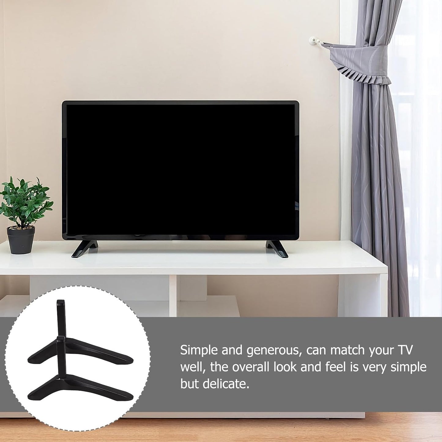 TEHAUX Replacement TV Stand Base with Screws - Compatible with Most Models
