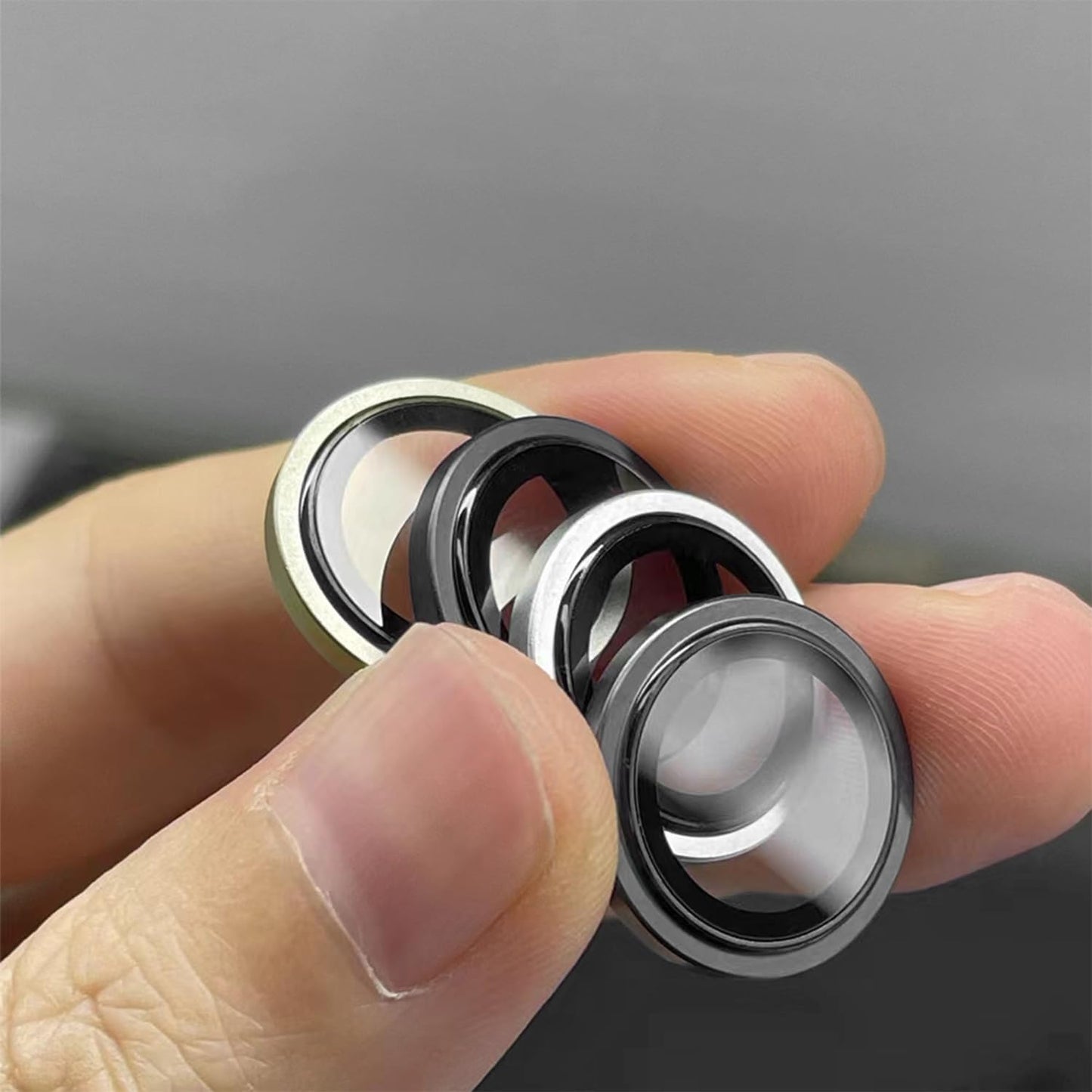 16 16 9H TENOC Camera Lens Protector for iPhone & iPhone Plus, Tempered Glass Camera Screen Cover, Black Metal