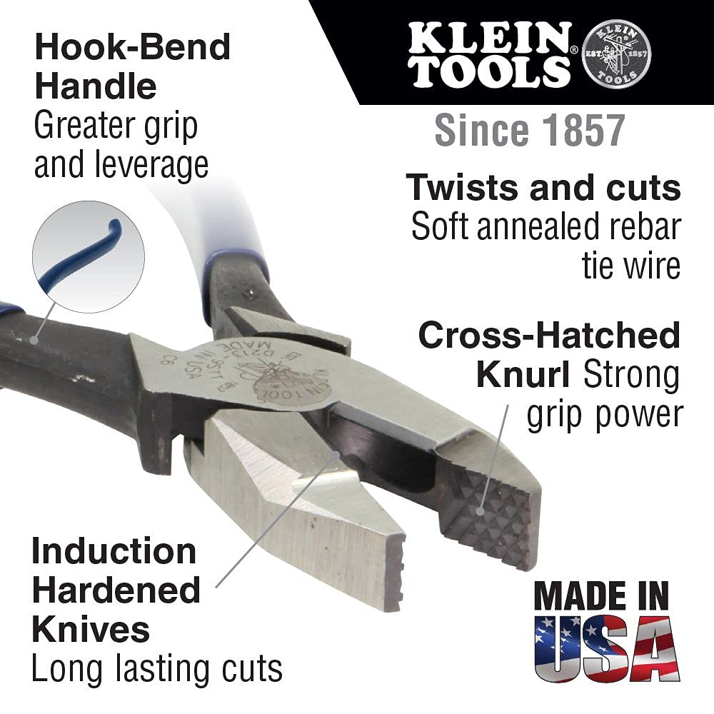 Klein Tools 3-Piece Ironworker Pliers Kit with Tie Wire Reel