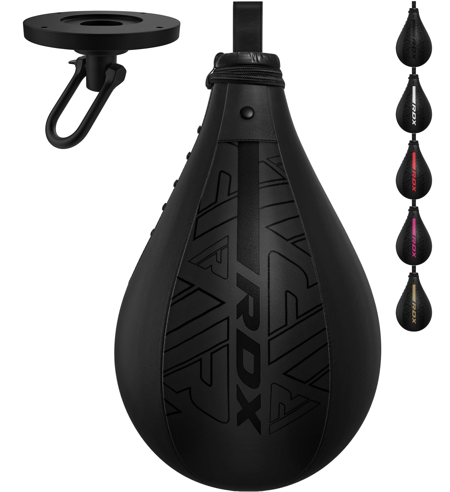 RDX Speed Bag Boxing Ball, Maya Hide Leather Dodge Striking Target with Additional Bladder, MMA Muay Thai Punching Workout Kicking Martial Arts Training Home Gym Exercise Speedball