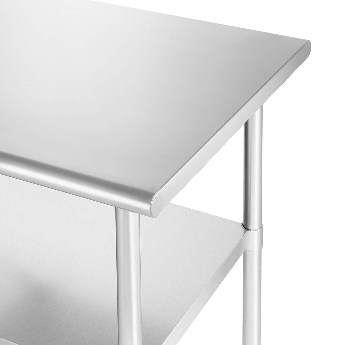 GRIDMANN NSF Stainless Steel Work & Prep Table 48 x 24 Inches with Caster Wheels and Under Shelf for Restaurant, Home, Hotel