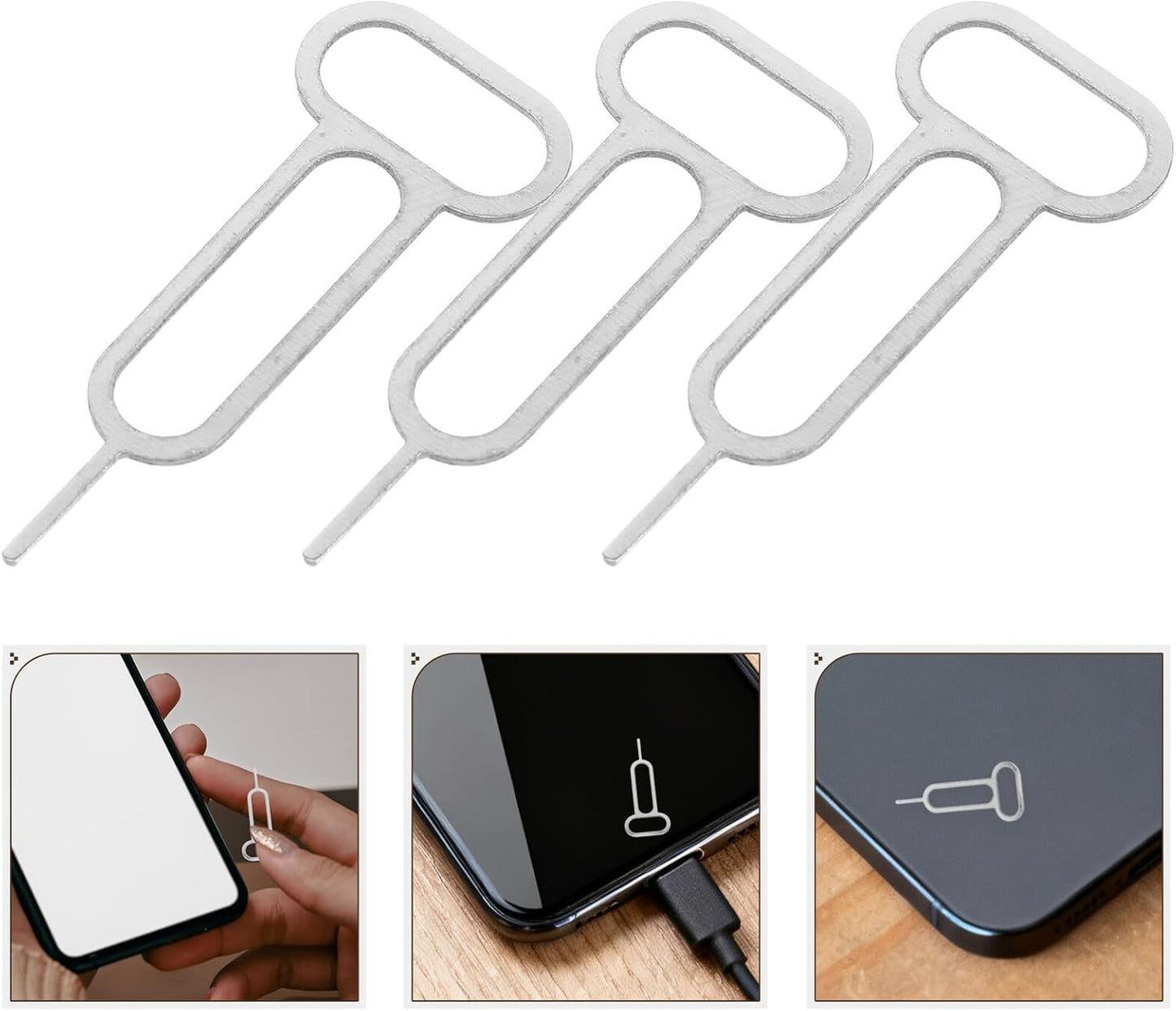 300pcs Set Gadpiparty Universal Sim Card Removal Tool with Sim Pin Needles for Mobile Phones Compatible with Smartphone