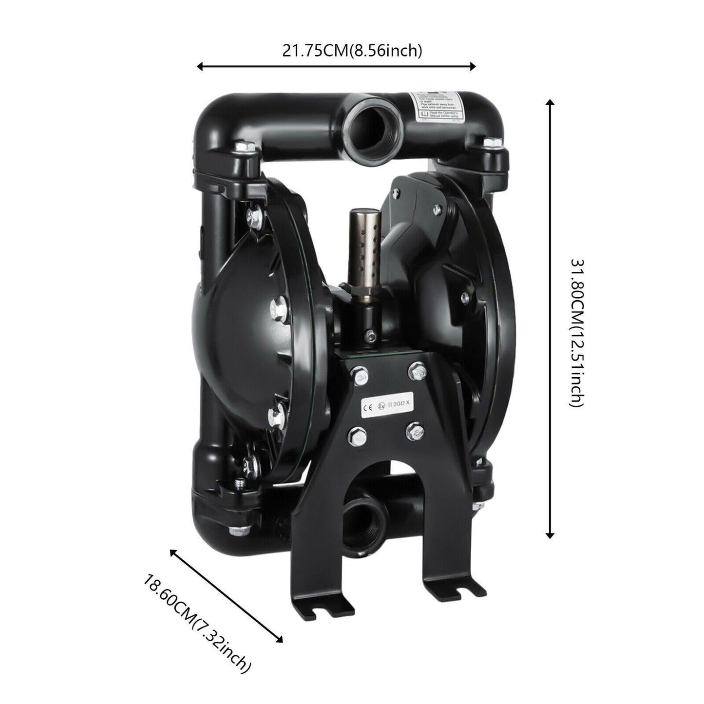 awolsrgiop Air-Operated Double Diaphragm Pump 1" Inlet Outlet Petroleum Fluids, 35GPM 120PSI Diaphragm Pump Up to 150 Degrees F. for Petroleum, Metallurgy, Mining, Coating Material, Printing