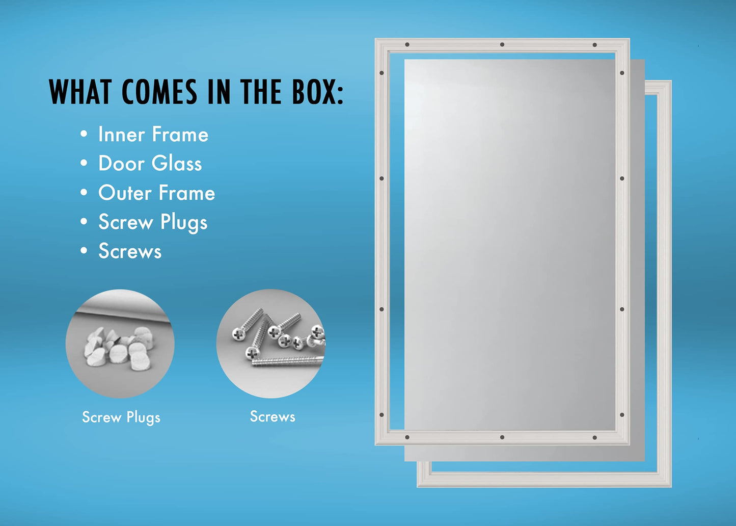 ODL Exterior Door Glass Replacement - Entry Door 24" x 38" Insert Glass Kit with Energy Efficient Low-E Double Pane Tempered Clear Glass - Home Improvement - White Frame