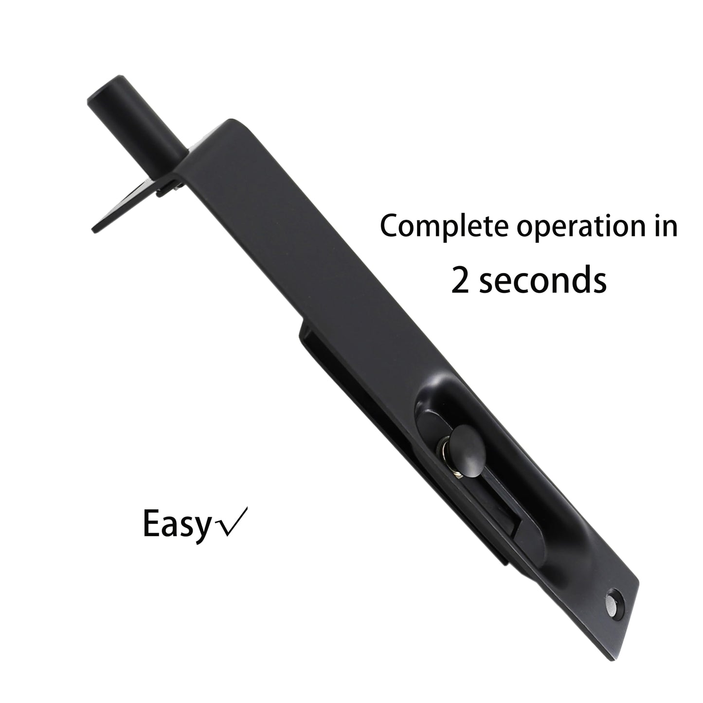 TOGU 6" Solid Stainless Steel Lever Action Flush Bolt,Concealed Security Door Lock for Composite Doors,French Doors,Wood Doors,Double Doors,Dummy Doors,Matte Black