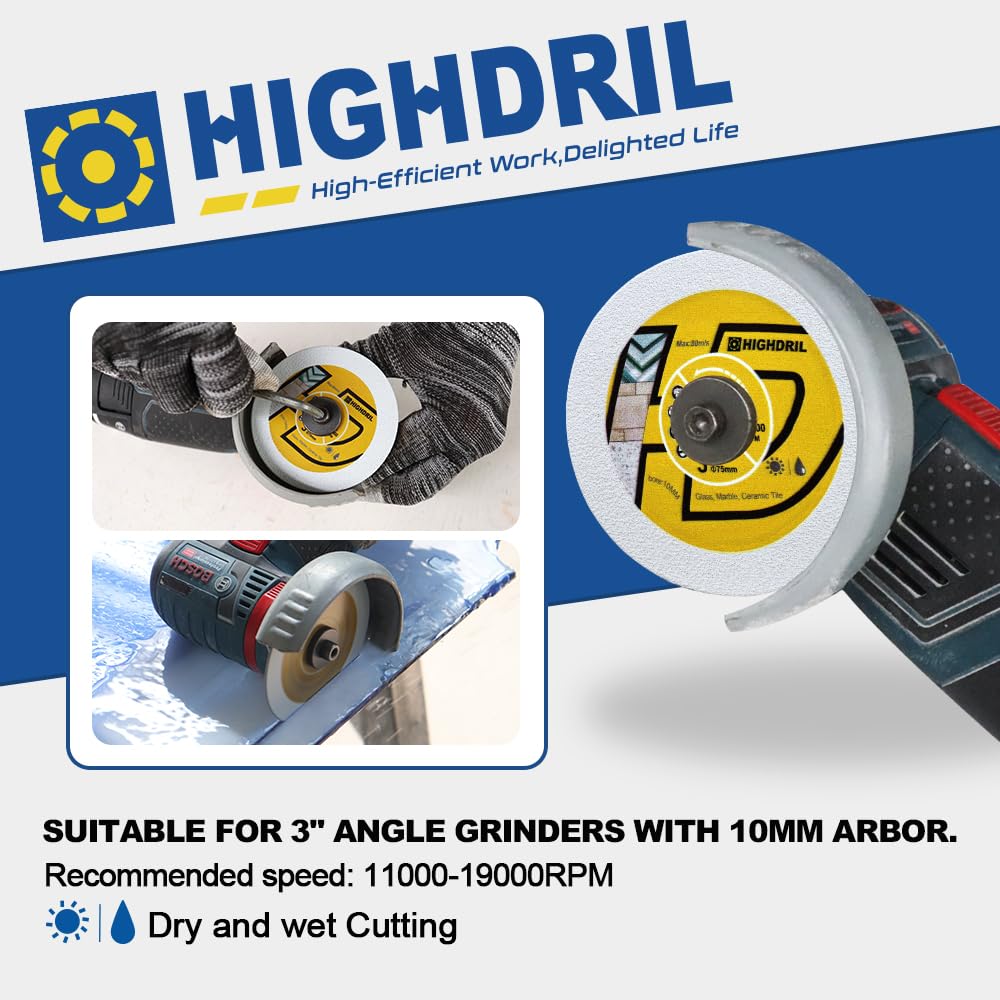 HIGHDRIL 3" 75mm Circular Saw Blade Set 4pcs and HIGHDRIL 11Pcs Diamond Hole Saw Kit