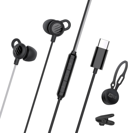 MEE audio SleepTones USB-C Wired Sleep Earbuds for Side Sleepers with Lightweight Low-Profile Silicone Earpieces, Noise