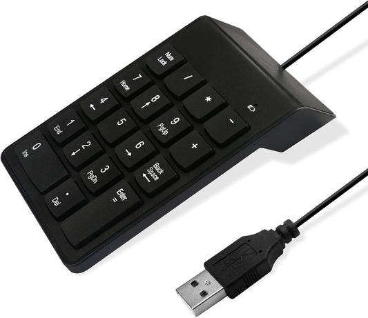 DFCROMI 10 Numeric Keypad for Laptop, Key USB Keypad, Portable Ultra Slim Mini Numpad External Numbers Keyboard Pad
