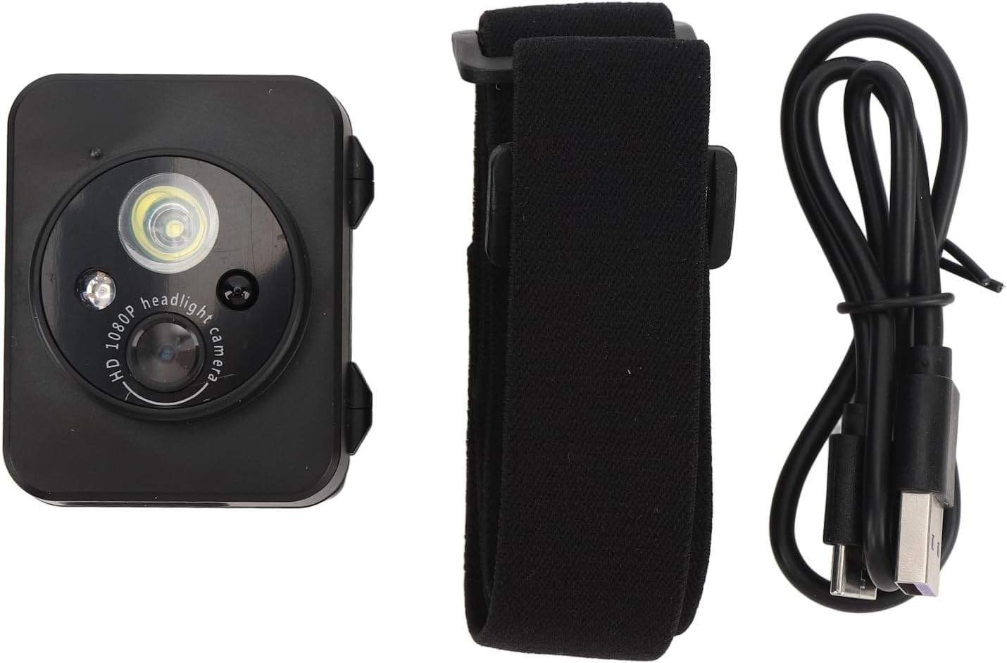 2MP 1080P 45 Mini Head Mounted Action Camera with Light, Adjustable Headlamp Headlight Body Camera, Gesture Control