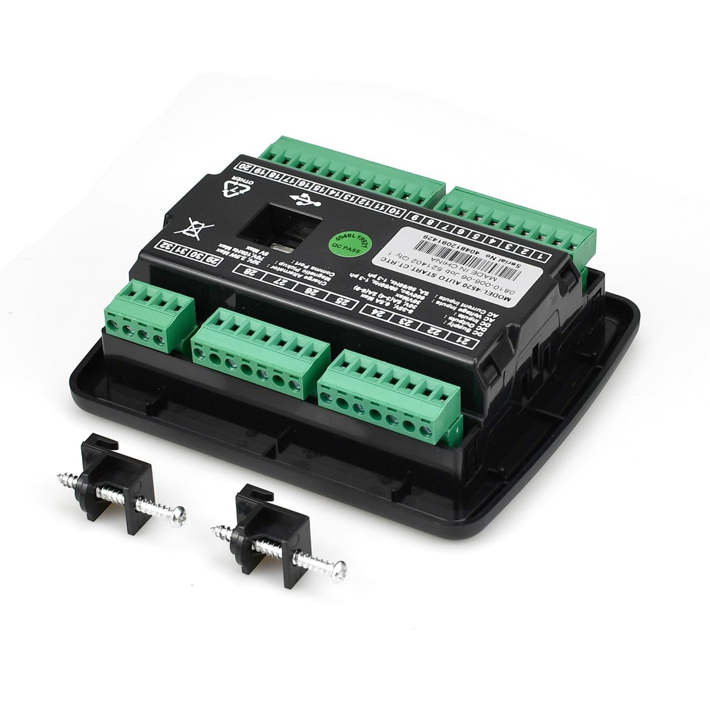 VehiclePro DSE4520 Auto Mains Failure Control Module Self‑Starting LCD Controller,AMF Control Module Automatic Transfer Switch with LCD Display for Electronic Engine Generator Set Applications