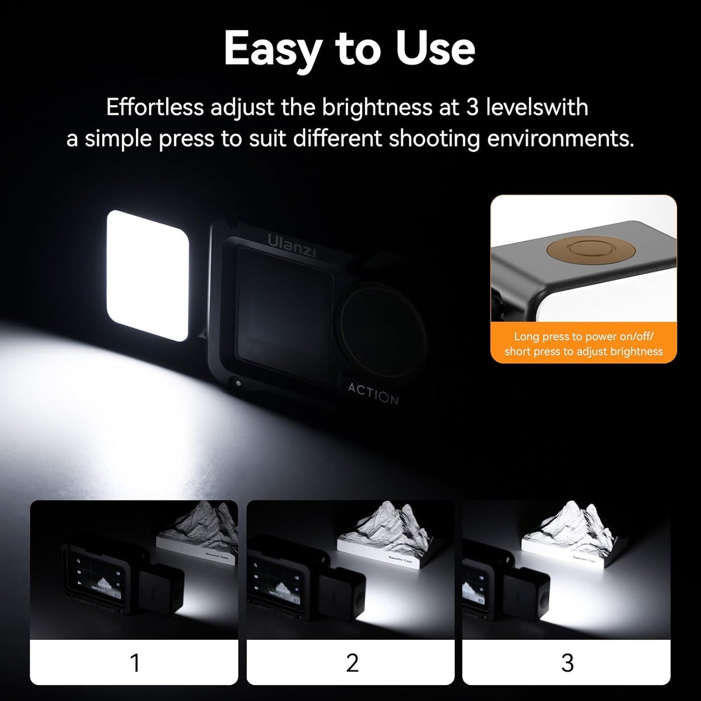 ULANZI LM18 2-Pack 3/4 PK-06 3/4 Vlogging Light Mini LED Action Camera Video Light Magnetic Photography Fill Lighting