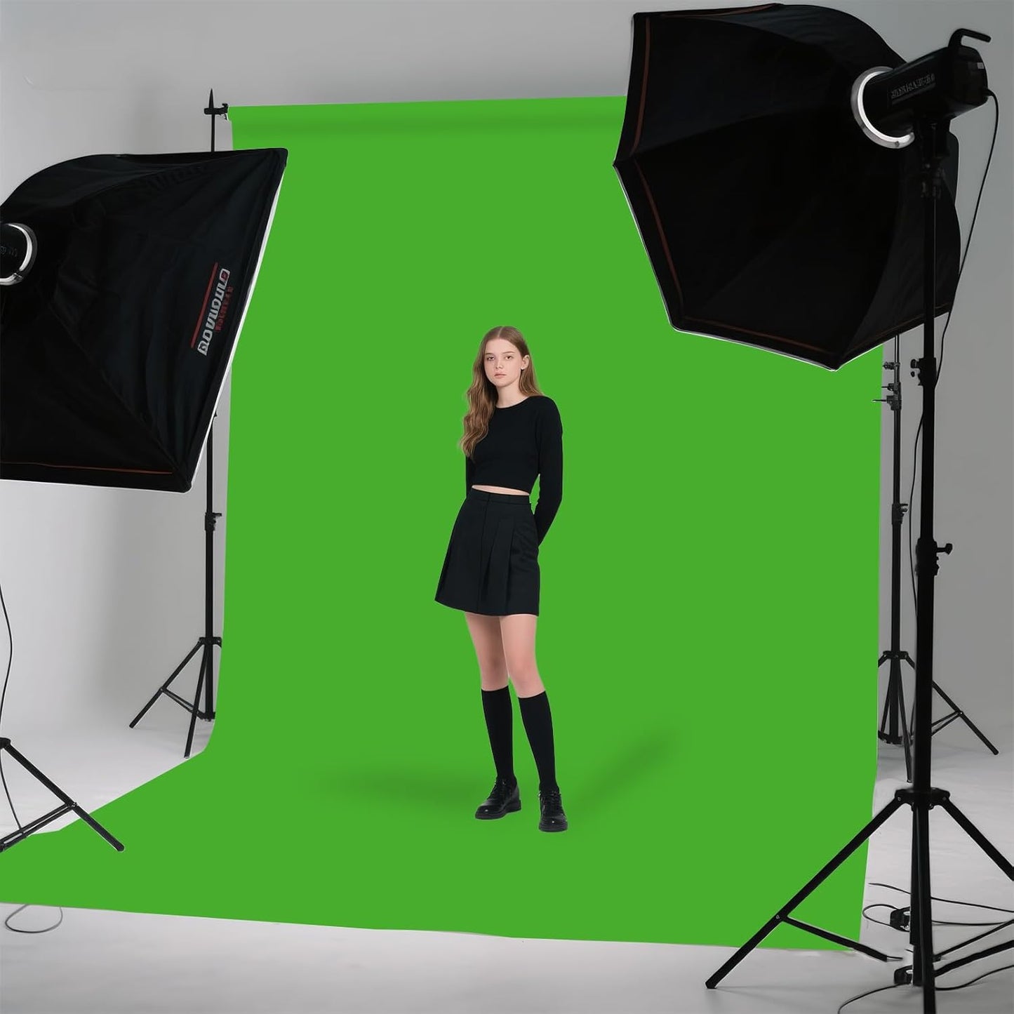 LYLYCTY 10x10FT Green Screen Photo Backdrop, Chroma Key Background for Photography, Live Streaming, Zoom Video Studio
