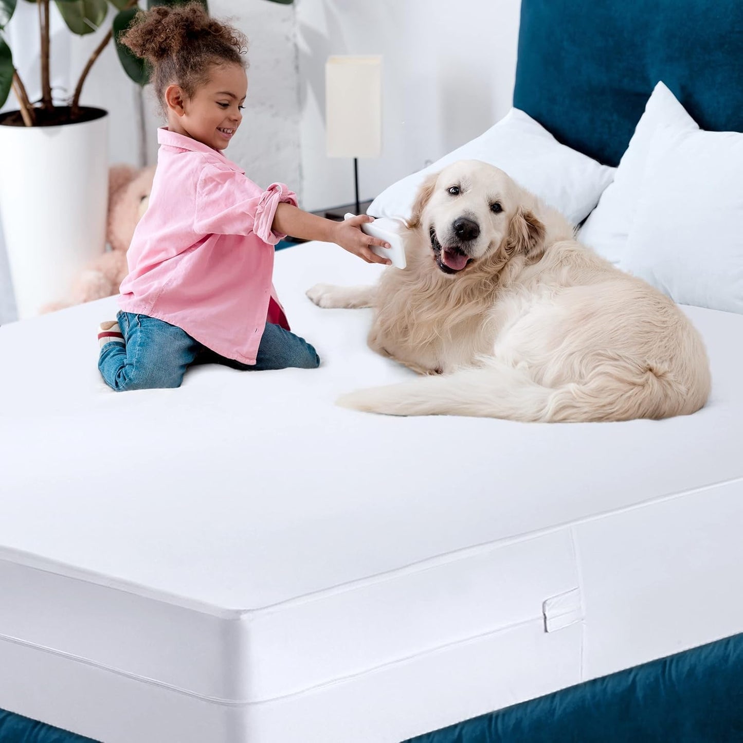 Utopia Bedding King Size Mattress Protector - Waterproof 4-Pack, Soft Terry Cover with 17" Deep Pockets