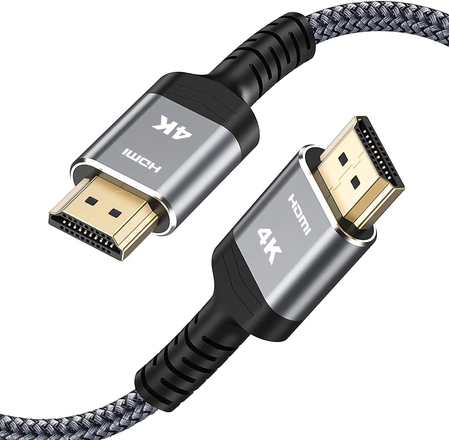 4K 8FT 4K@60Hz 18Gbps 3D, 2.2, PS-5/4/3/4K Highwings HDMI Cable - HDR Braided HDMI Cord, High Speed with Ethernet/ARC