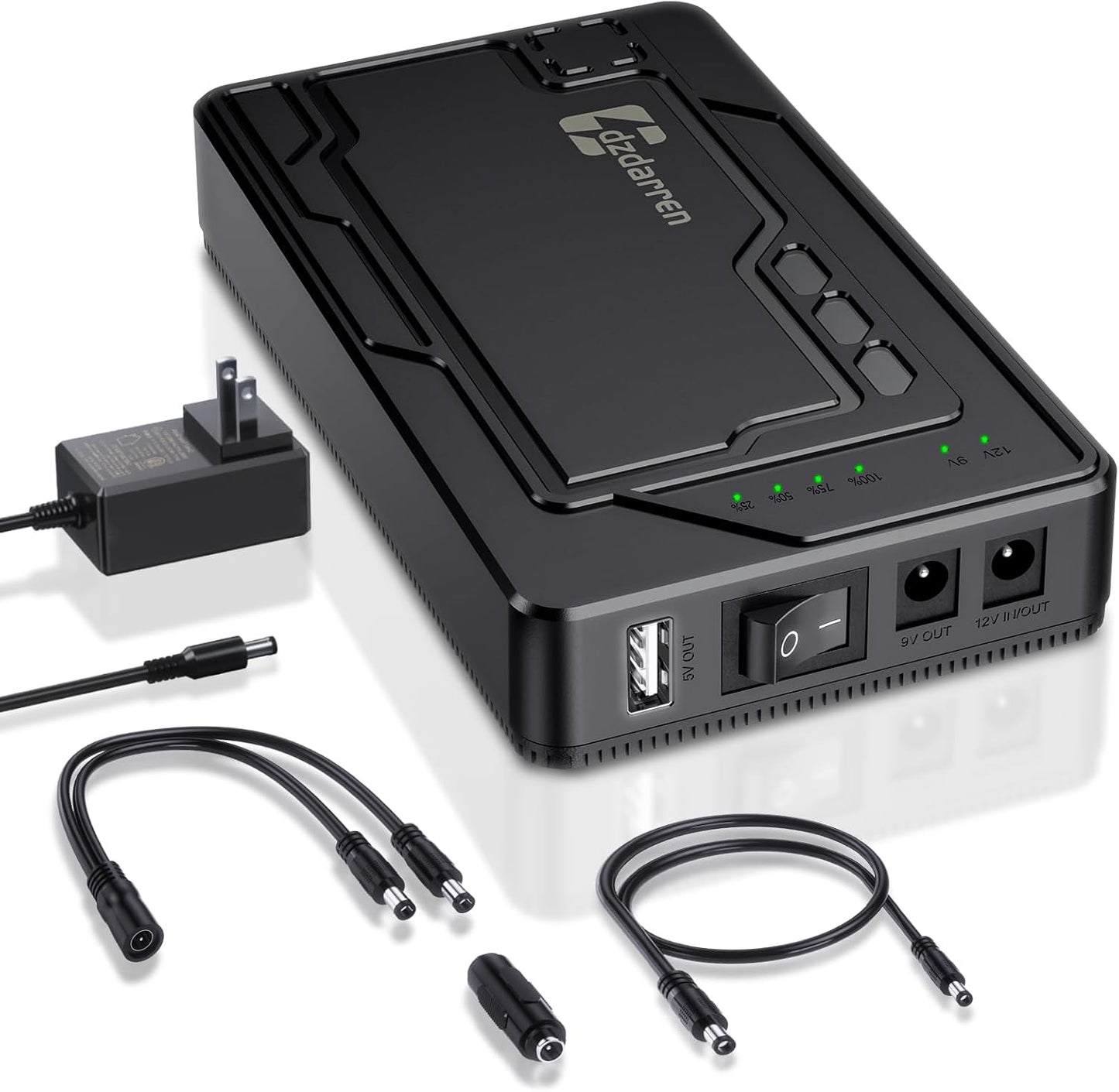 dzdarren 12V Pack 8000mAh, 5V/9V/12V (12V 8000mAh 9V 10000mAh 5V 19000mAh),DC Pack Rechargeable Battery Portable Power