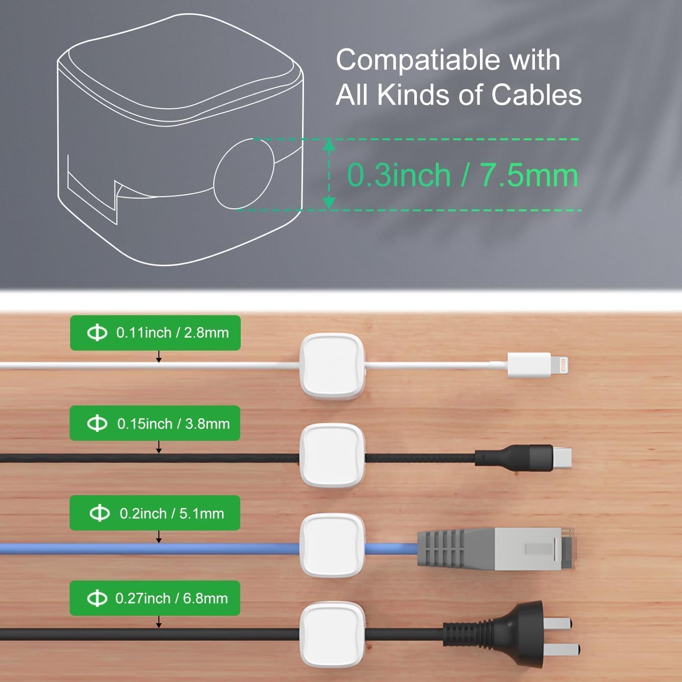 Generic 12 Pack (12) Magnetic Cable Clips [Cable Organizer] Cord Holder, Under Desk Cable Management,Rangrak Adhesive