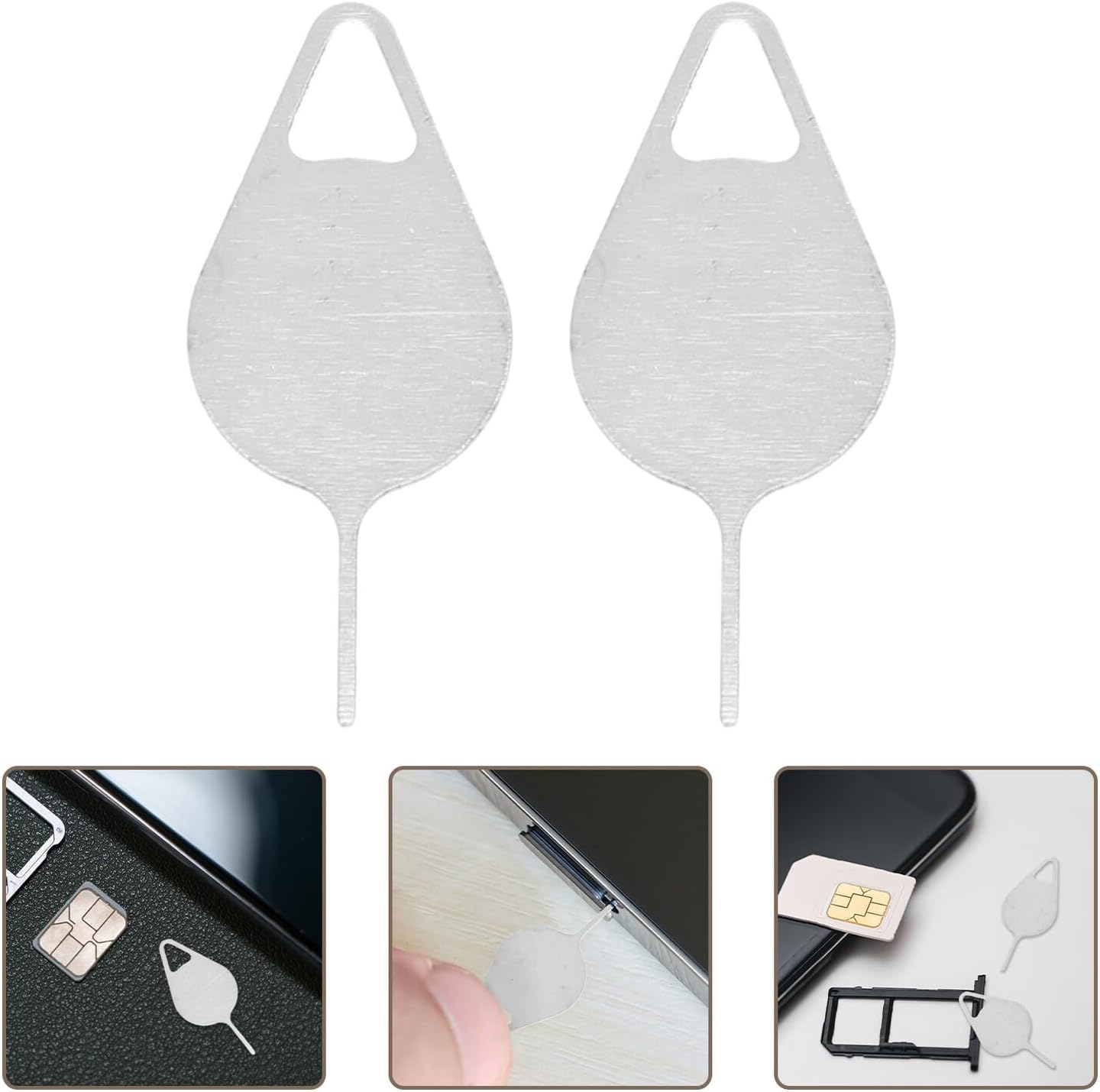 200 INOOMP Pcs Sim Card Ejector Pins Mobile Phone Card Removal Tool Stainless Steel Tray Opening Pin for Smartphone