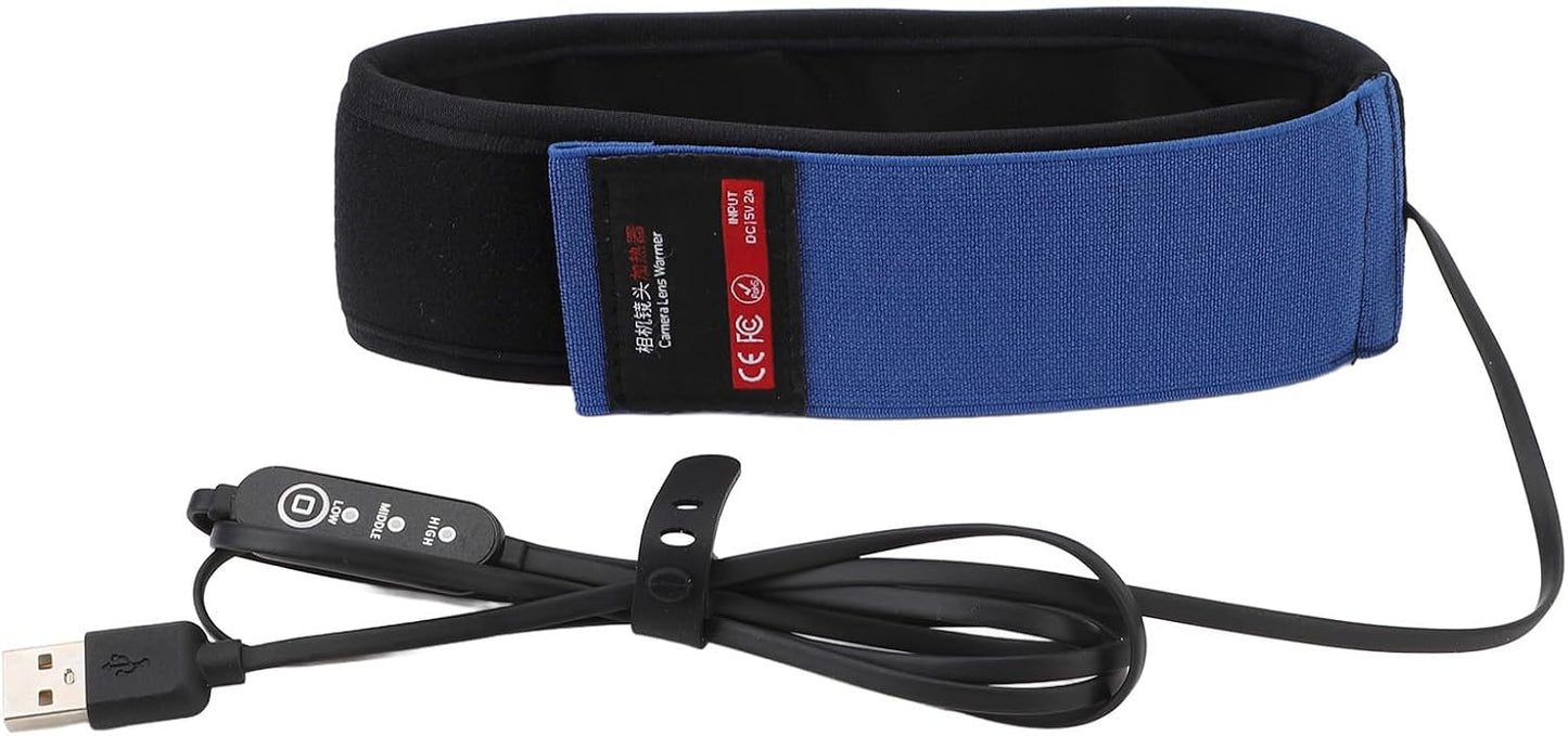 lvifloae 3 (425mm) USB Lens Warmer, Anti Fog Temperature Adjustable Hook and Loop Lens Heater Strip for Camera