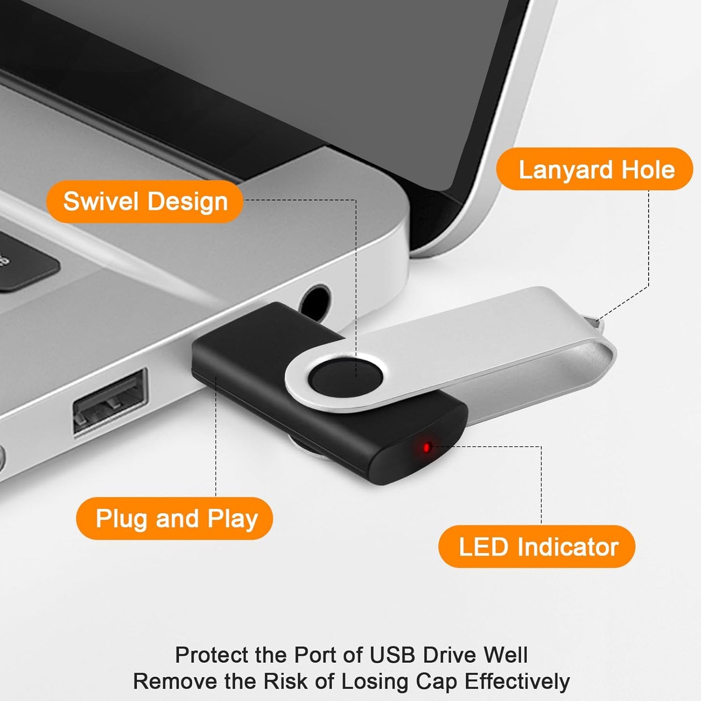 MECHEER 8GB 10 Pack USB2.0 Flash Drive Bulk USB Flash Drives, Thumb Drive USB Stick for Data Storage Backup, Jump Drive