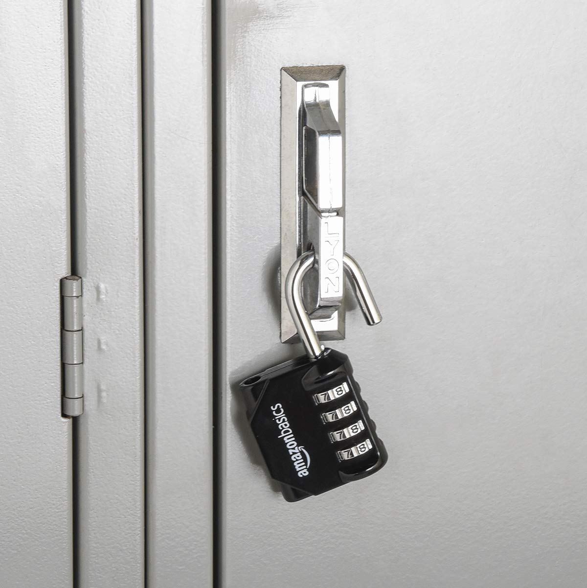 Amazon Basics 4-Digit Combination Lock, Black, 2-Pack