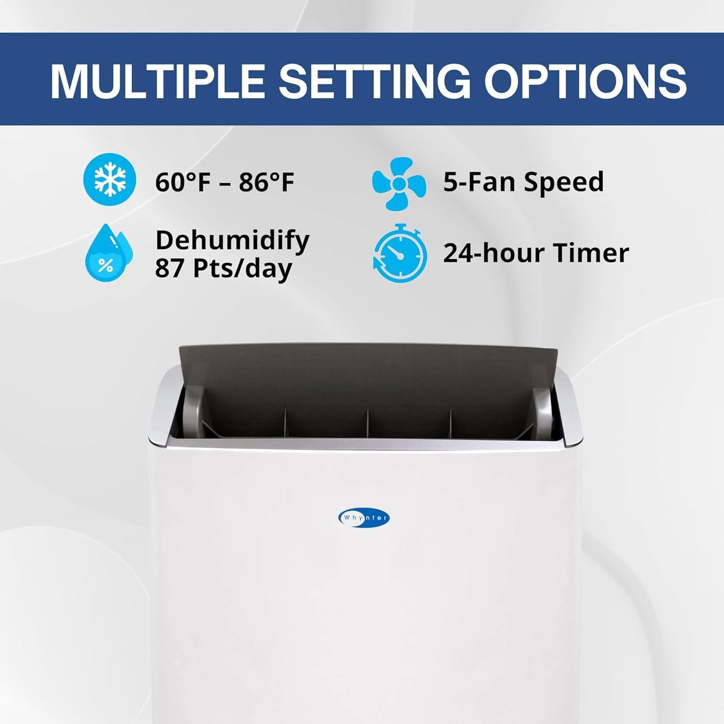 Whynter ARC-1230WN 14,000 BTU (12,000 BTU SACC) NEX Inverter Dual Hose Cooling Portable Air Conditioner, Dehumidifier, and Fan with Smart Wi-Fi, Up to 600 sq ft in White