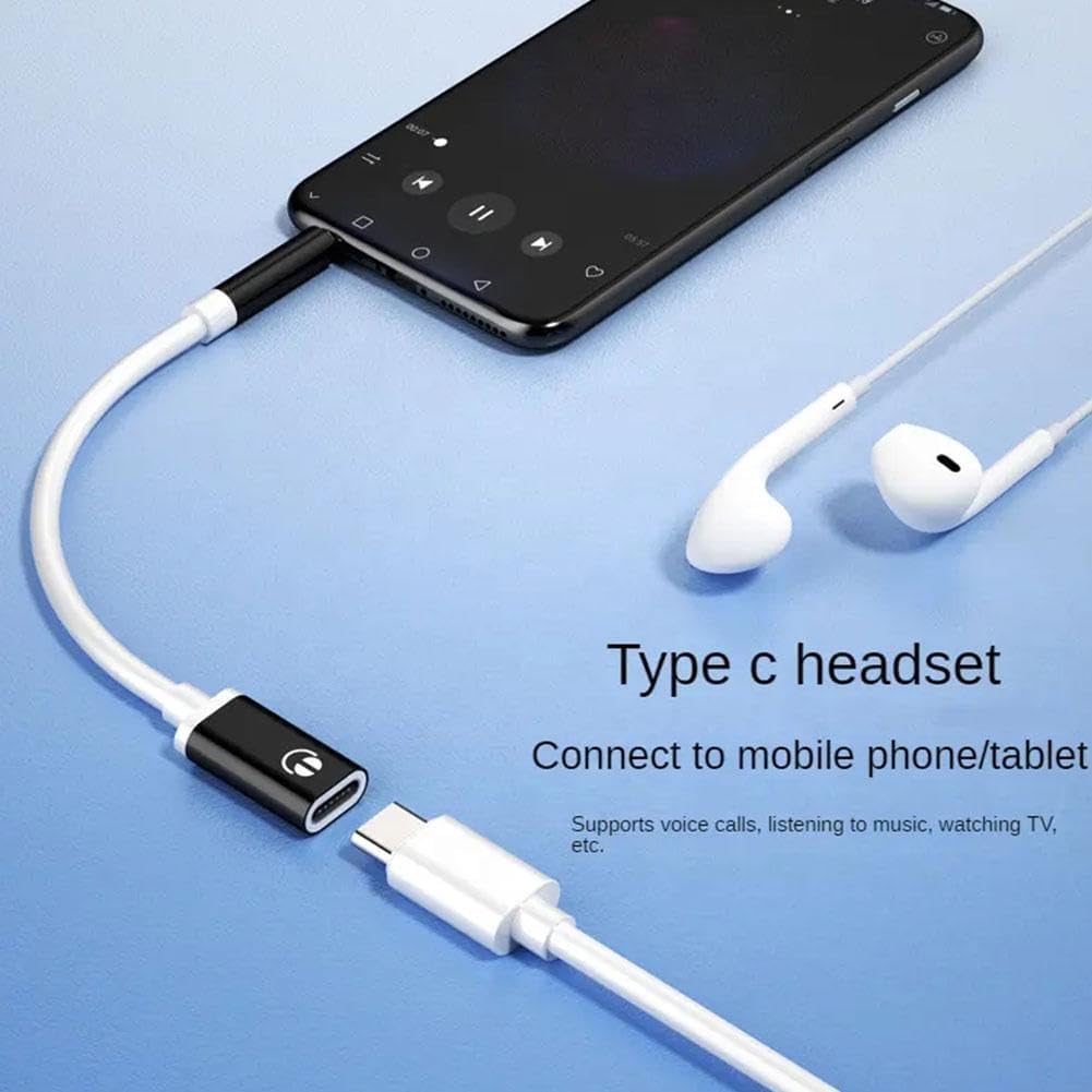 Risprsulen 3.5mm MP3 to TypeC Female Audio Adapter - Black, Compatible with Players, Smartphones, CD Players, Laptops
