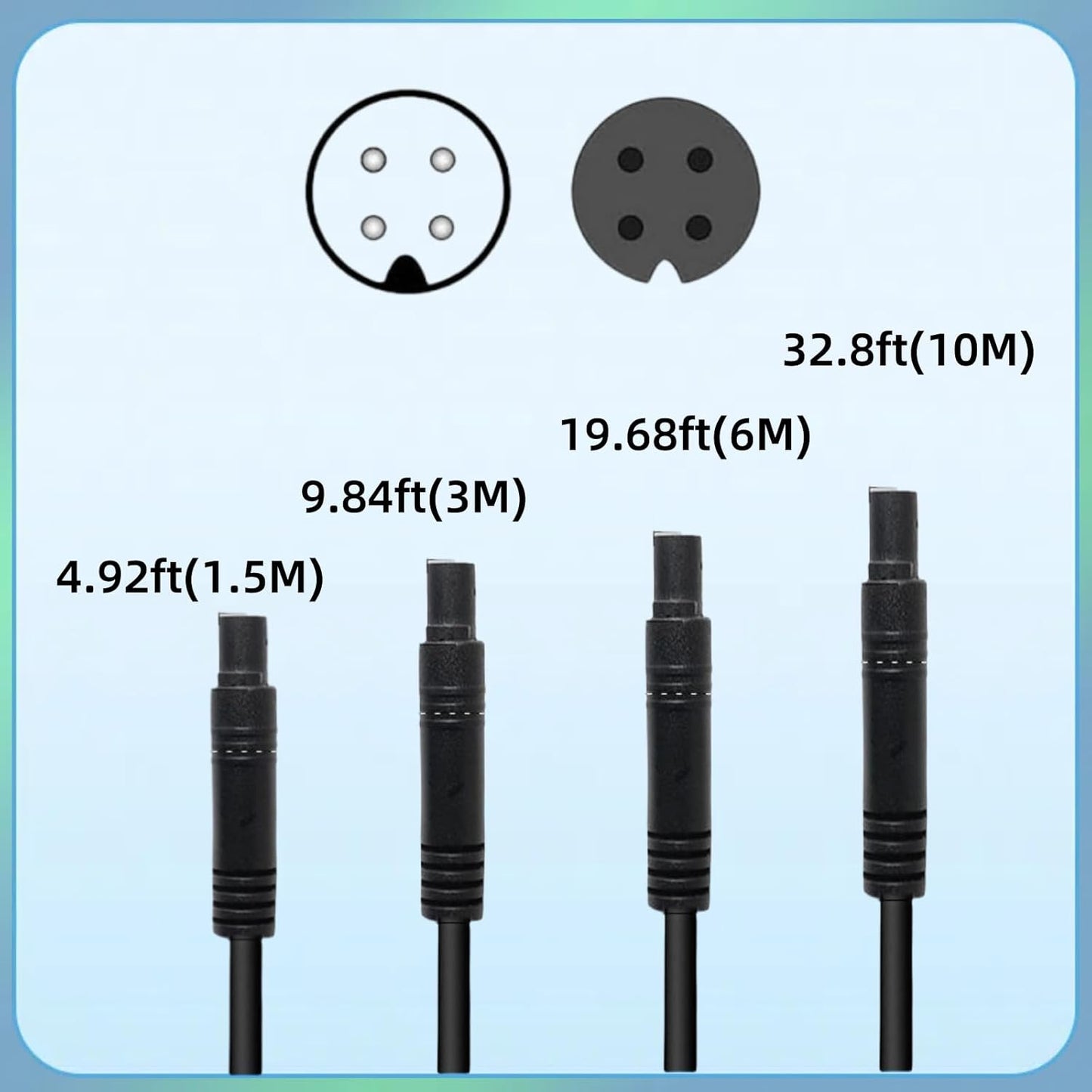 Epronic 4 19.68Ft 4PIN (4-pin 19.68ft), AHD1080P 720P Pin Dash Cam Rear View Backup Camera Male to Female Cable Reverse